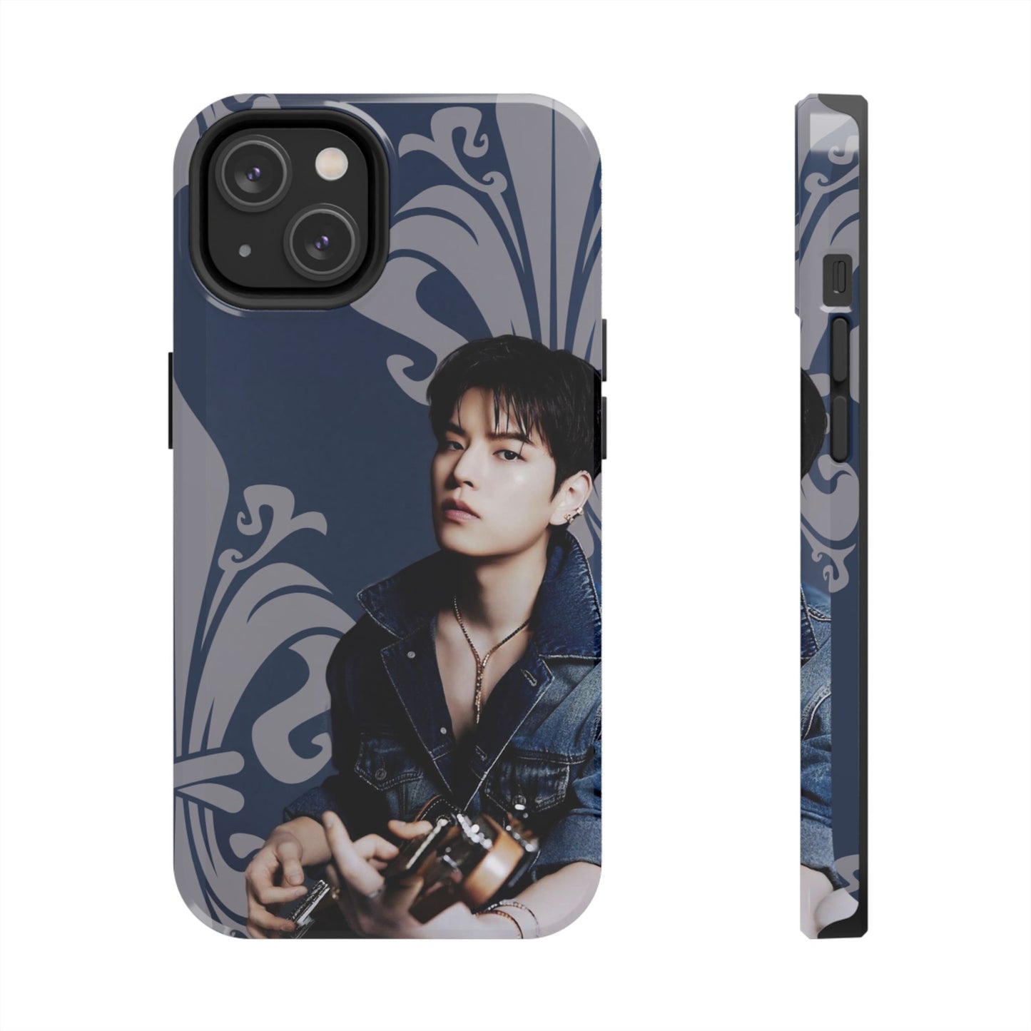 Kim Seungmin Tough Phone Case — Vintage Floral Portrait Design