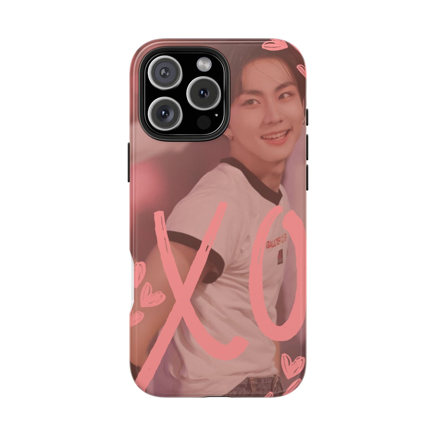 Romantic Jungwon Phone Case featuring 'XO' Design, Cute Gift for Teens, Valentine's Day, Durable Protection, Fashion Accessory, Love Themed