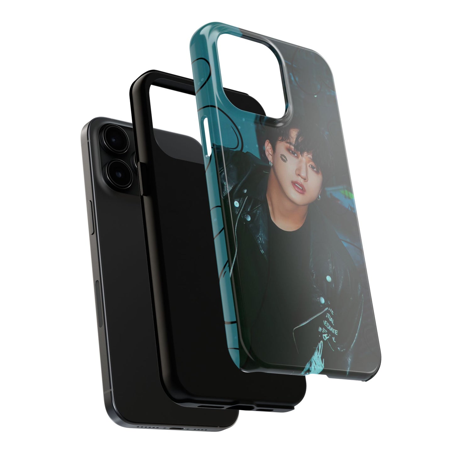 Seo Changbin Tough Phone Case — Moody Teal Portrait Design