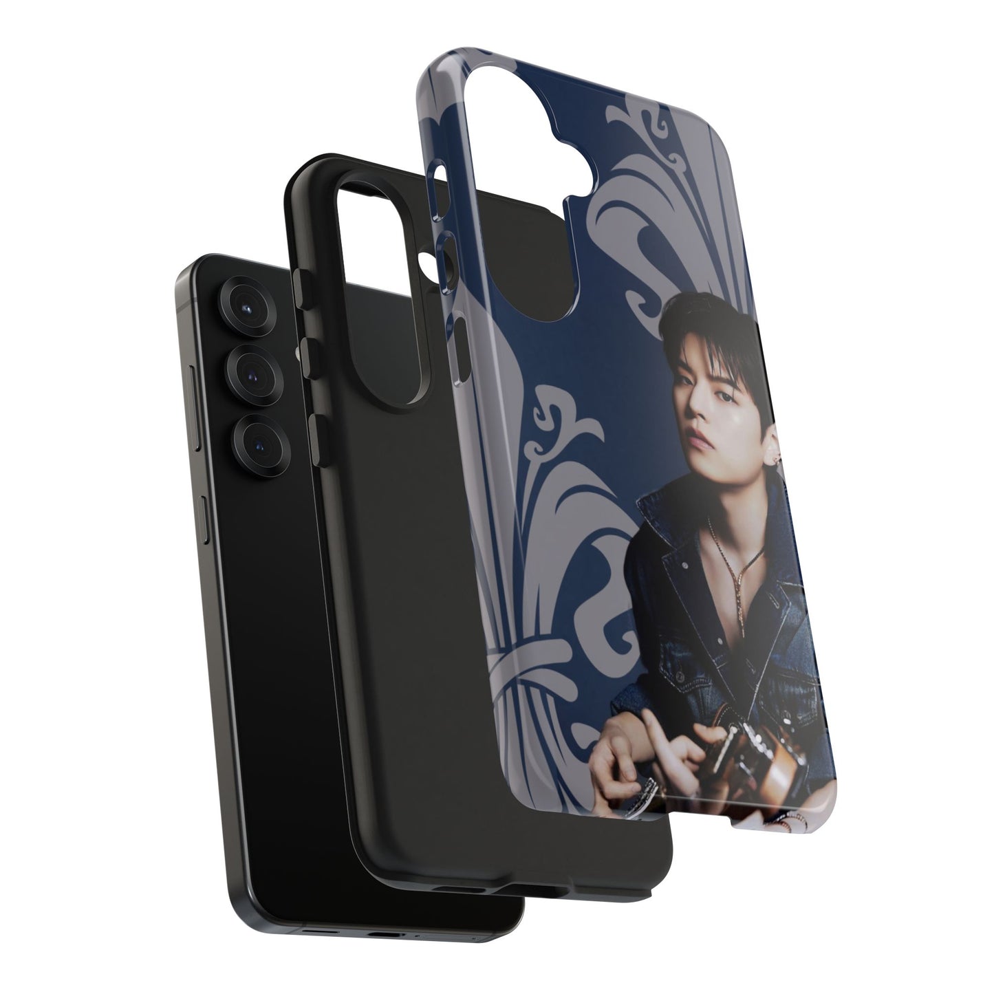 Kim Seungmin Tough Phone Case — Vintage Floral Portrait Design