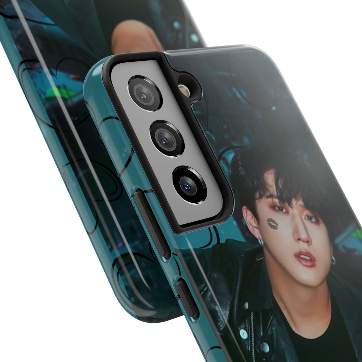 Seo Changbin Tough Phone Case — Moody Teal Portrait Design