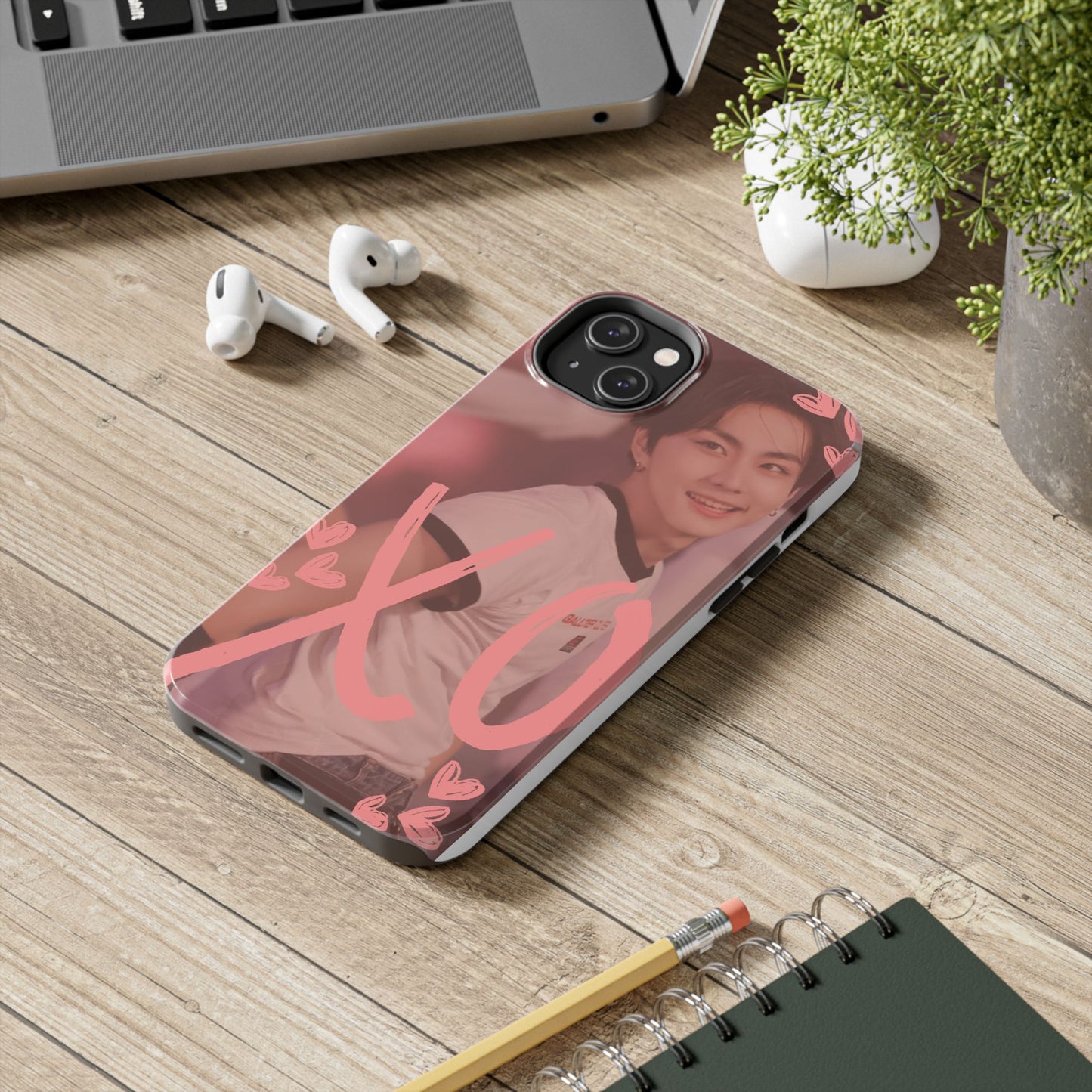 Romantic Jungwon Phone Case featuring 'XO' Design, Cute Gift for Teens, Valentine's Day, Durable Protection, Fashion Accessory, Love Themed