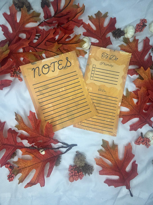 Autumn To Do List/Notepad Set - Includes Notes and To Do Lists for Organizing Your Tasks