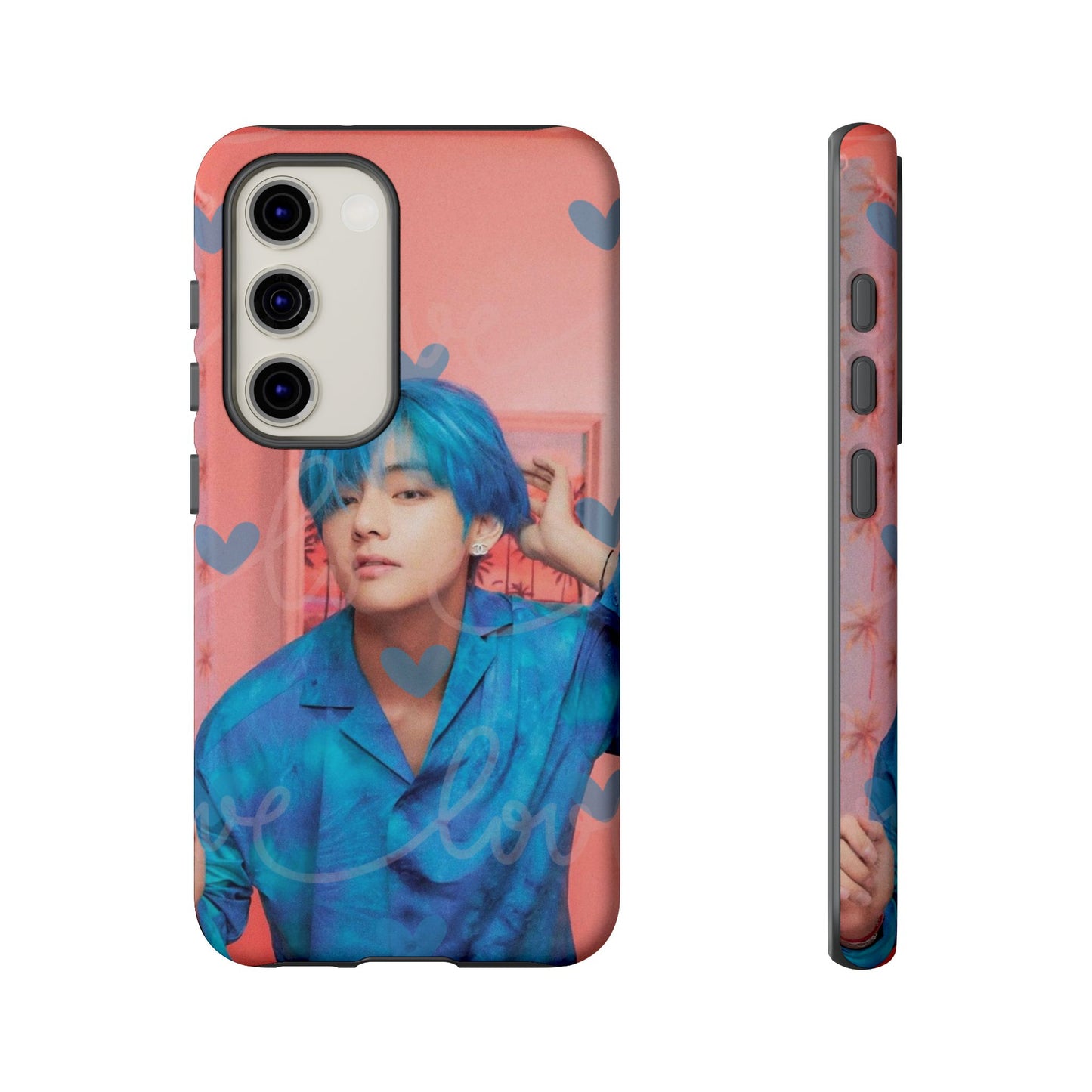 Taehyung Phone Case — Pink Heart/Love Kpop Design