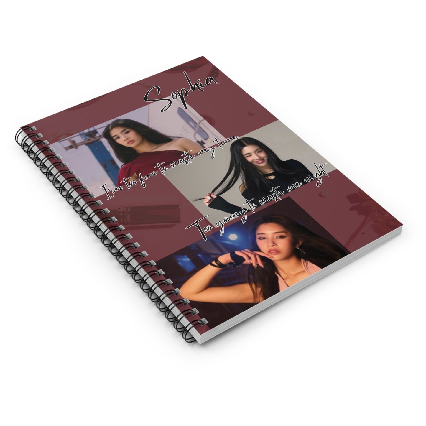 Sophia Spiral Notebook — Collage Ruled Journal