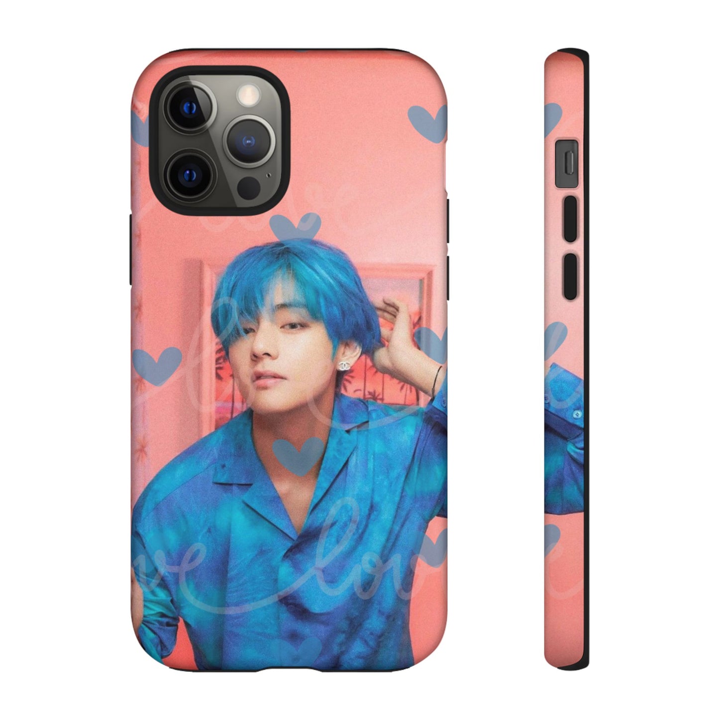 Taehyung Phone Case — Pink Heart/Love Kpop Design