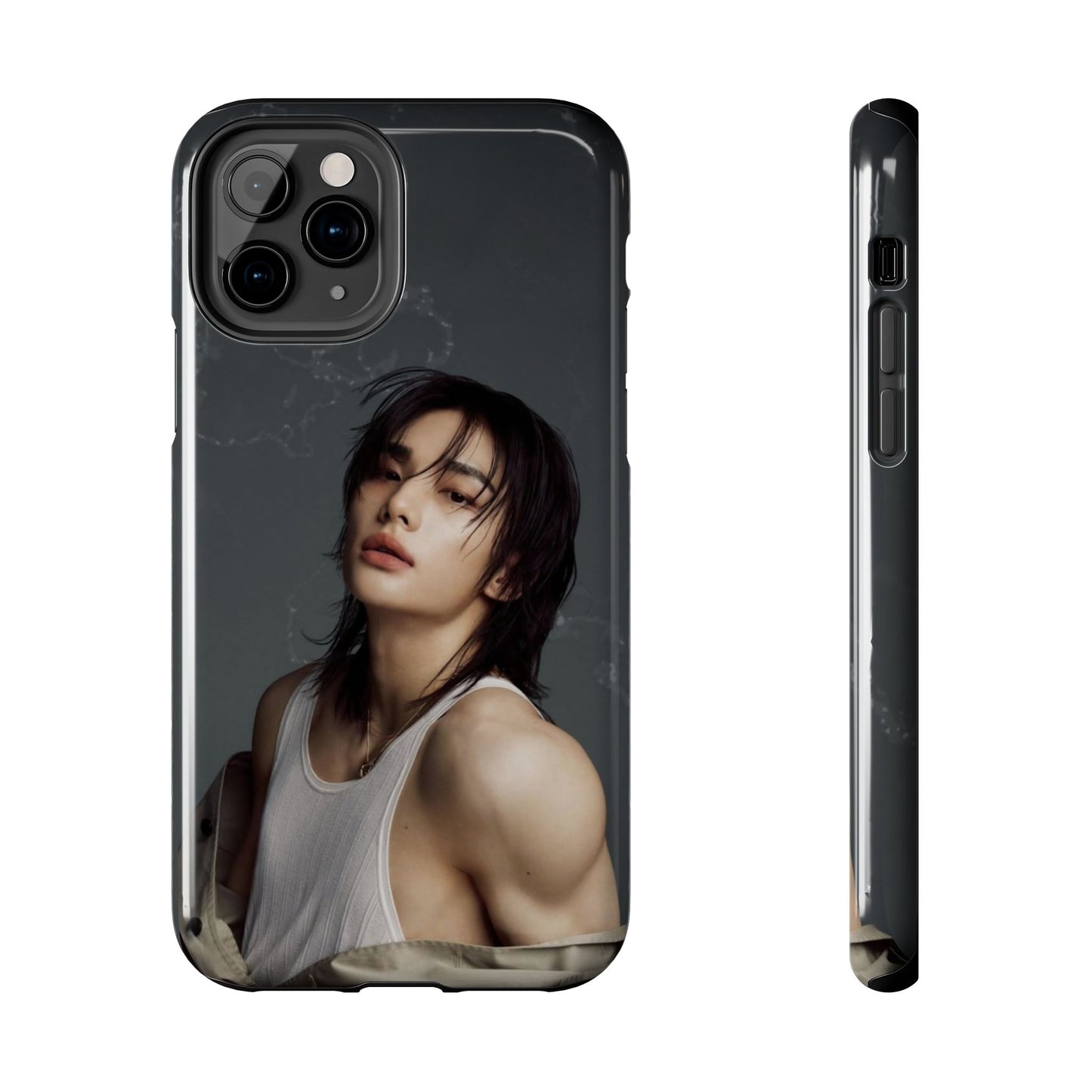Hyunjin Tough Phone Case — Moody Portrait Slim Protective Case