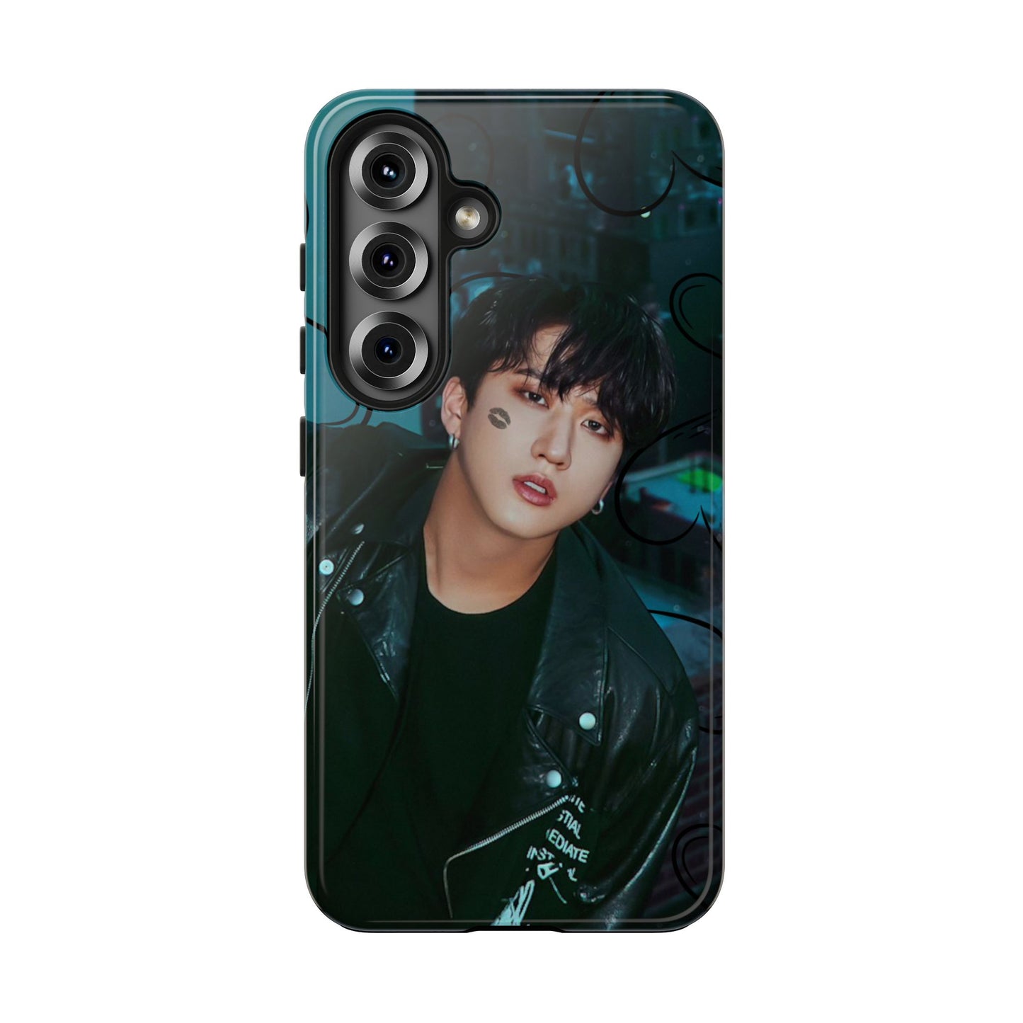 Seo Changbin Tough Phone Case — Moody Teal Portrait Design
