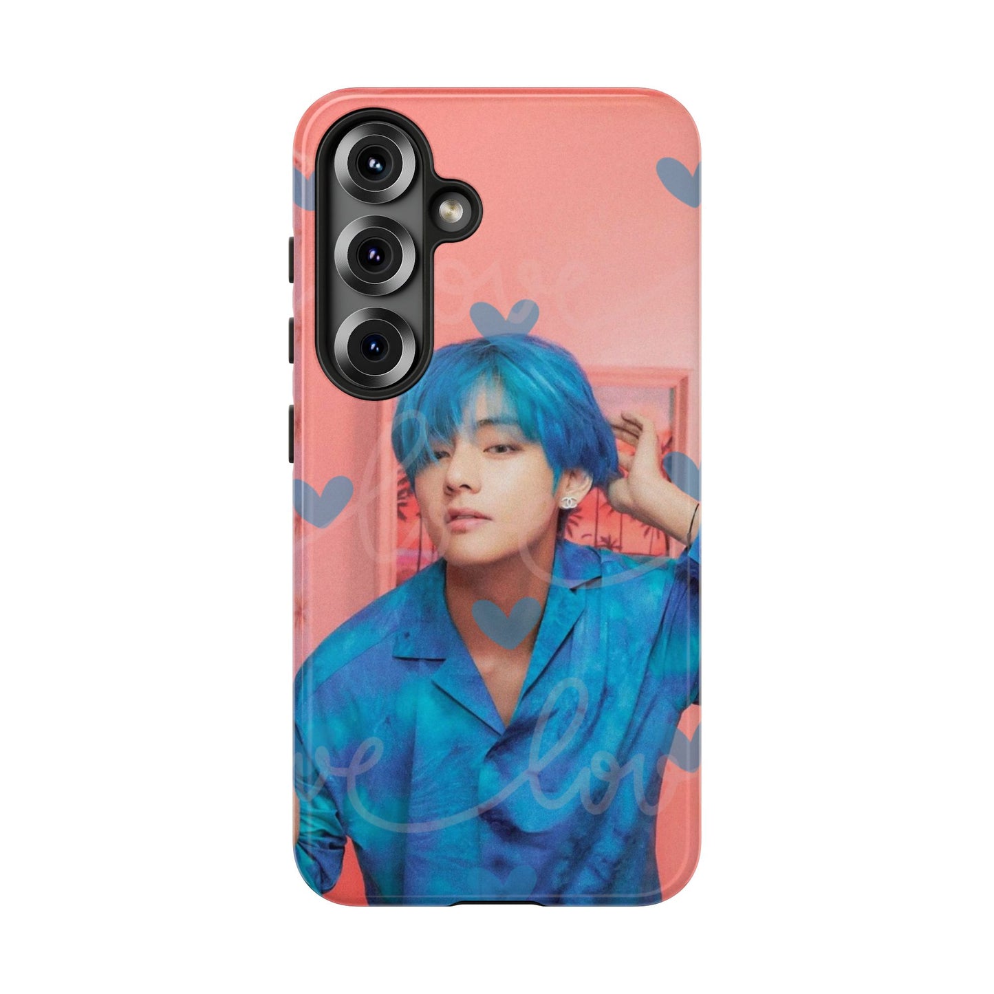 Taehyung Phone Case — Pink Heart/Love Kpop Design
