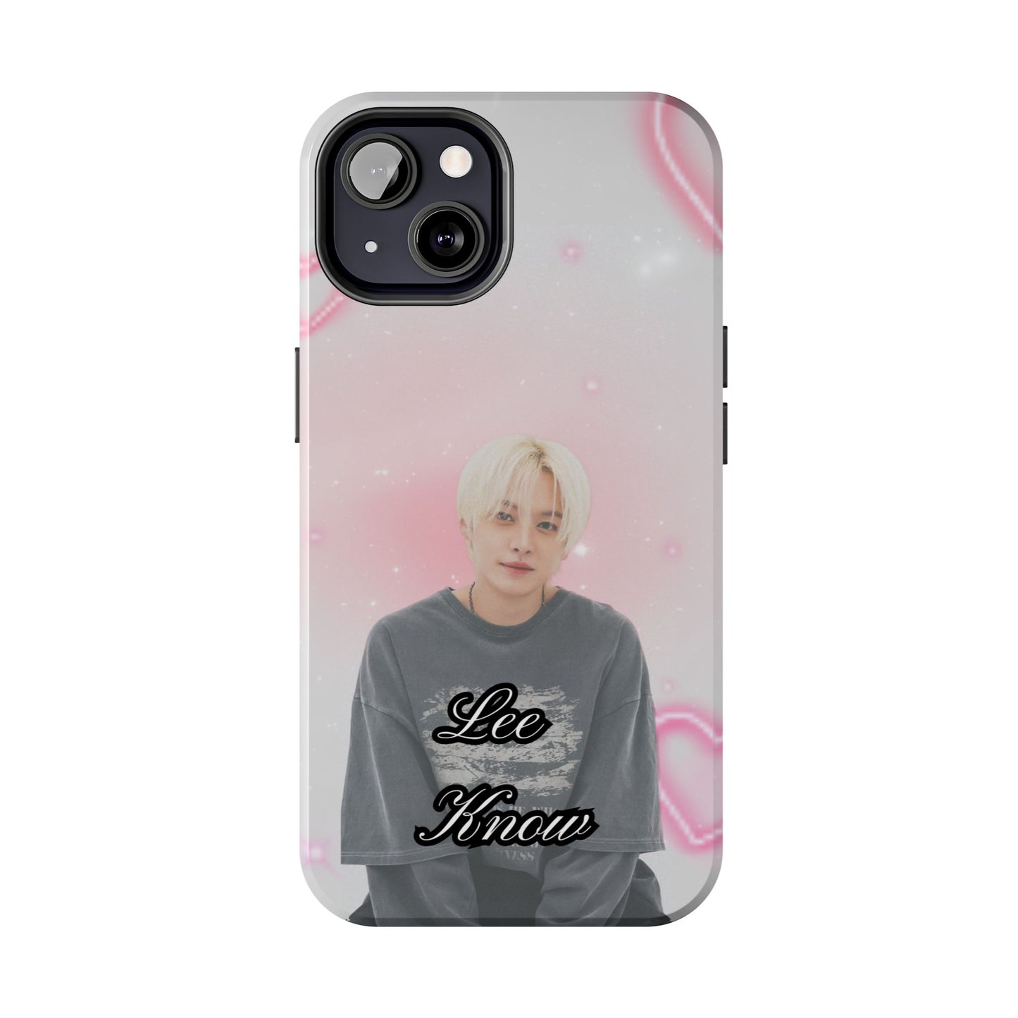 Lee Know Tough Phone Case — Pink Heart Photo Design