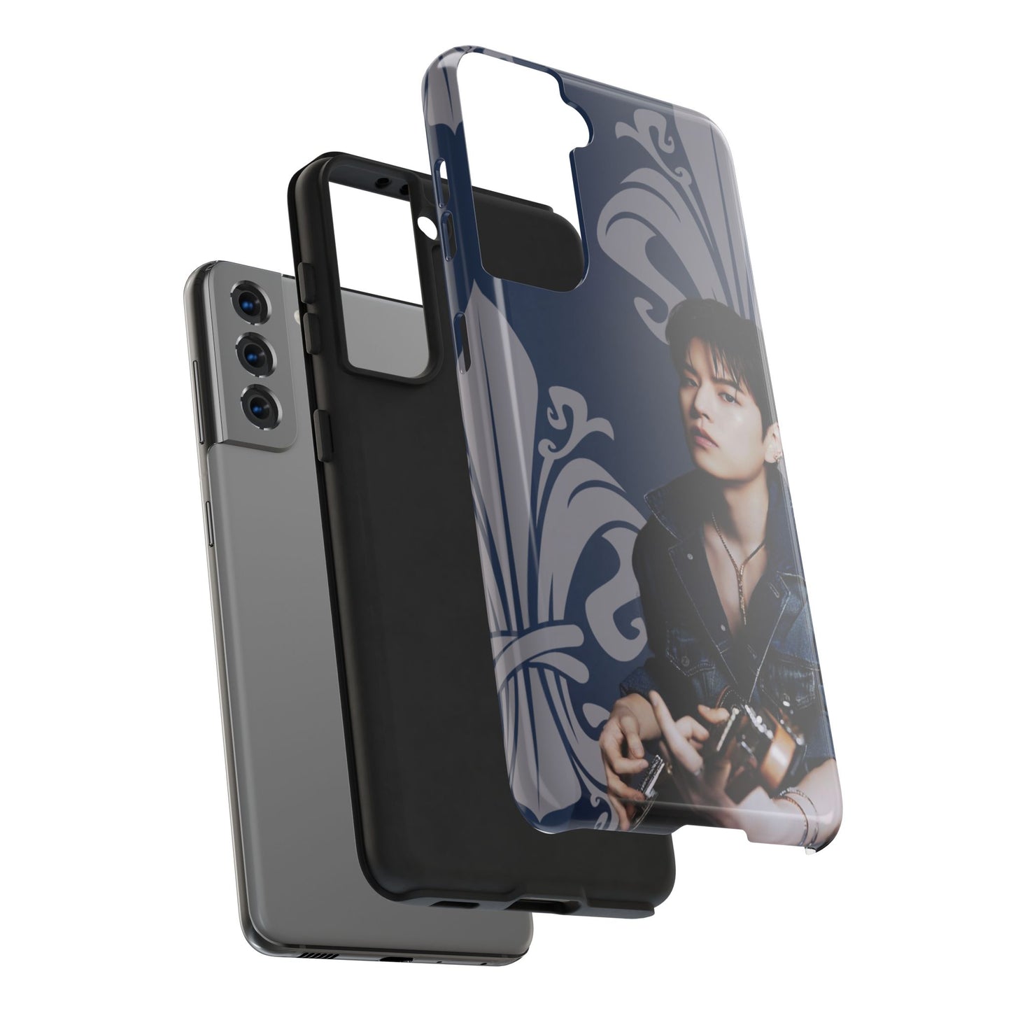 Kim Seungmin Tough Phone Case — Vintage Floral Portrait Design