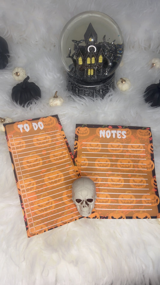 Spooky Season To Do List & Note Pad Set - 30 Page List & 20 Page Pad with Spooky Designs for Efficient Task & Note Management