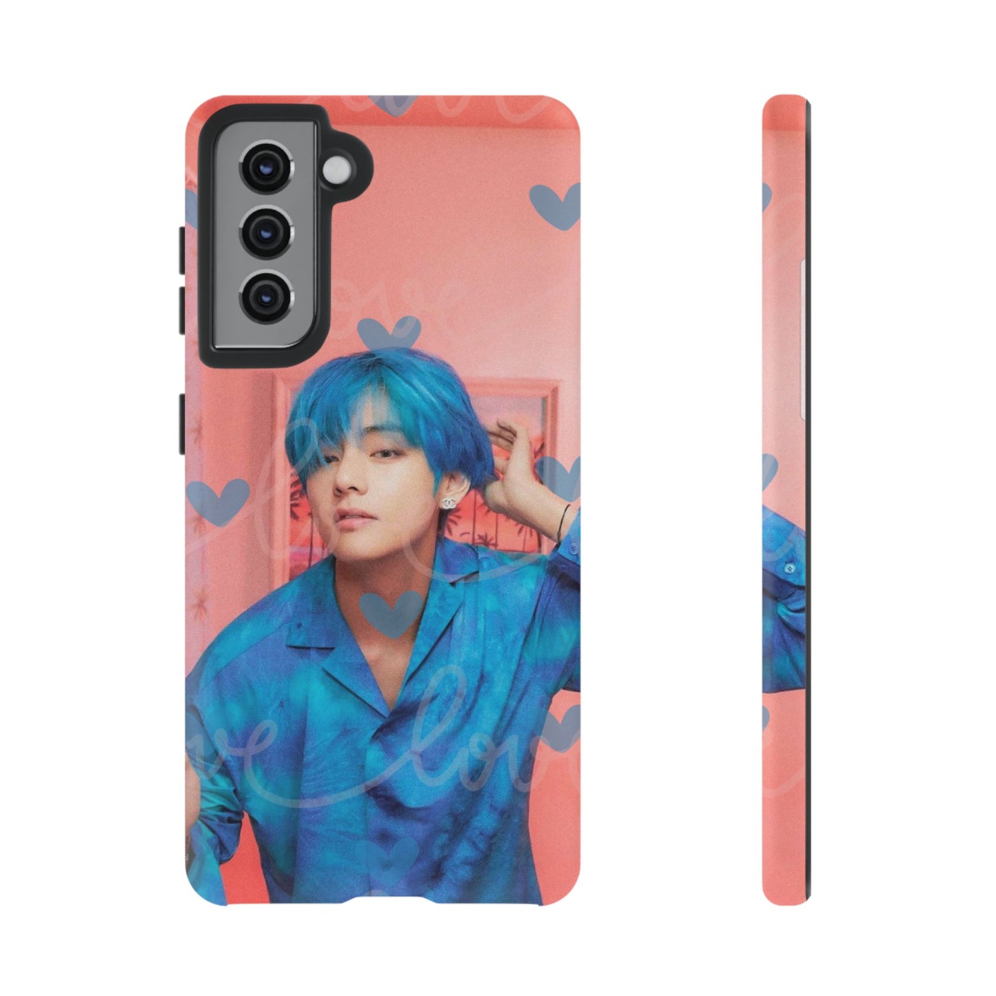 Taehyung Phone Case — Pink Heart/Love Kpop Design