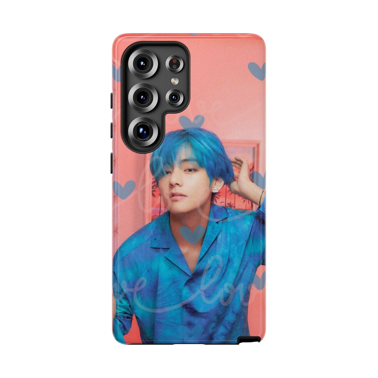 Taehyung Phone Case — Pink Heart/Love Kpop Design