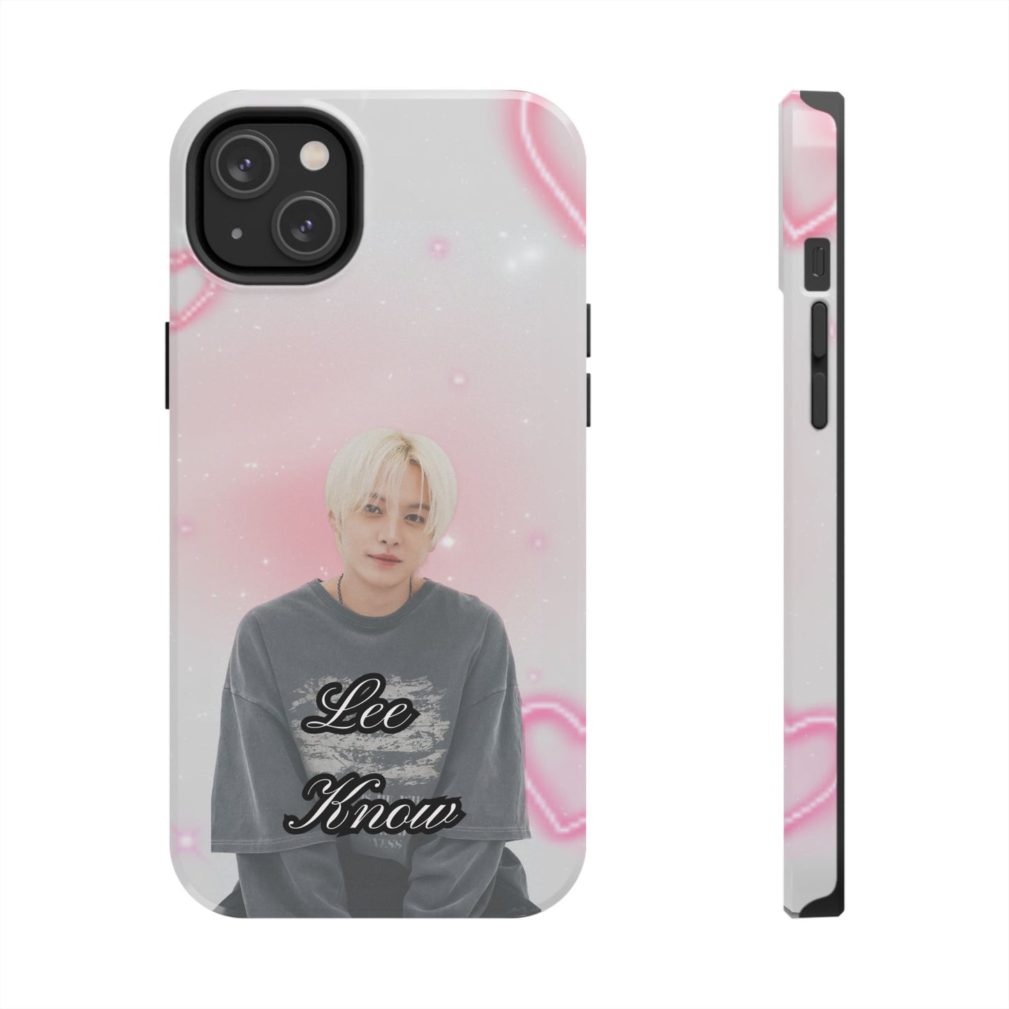 Lee Know Tough Phone Case — Pink Heart Photo Design