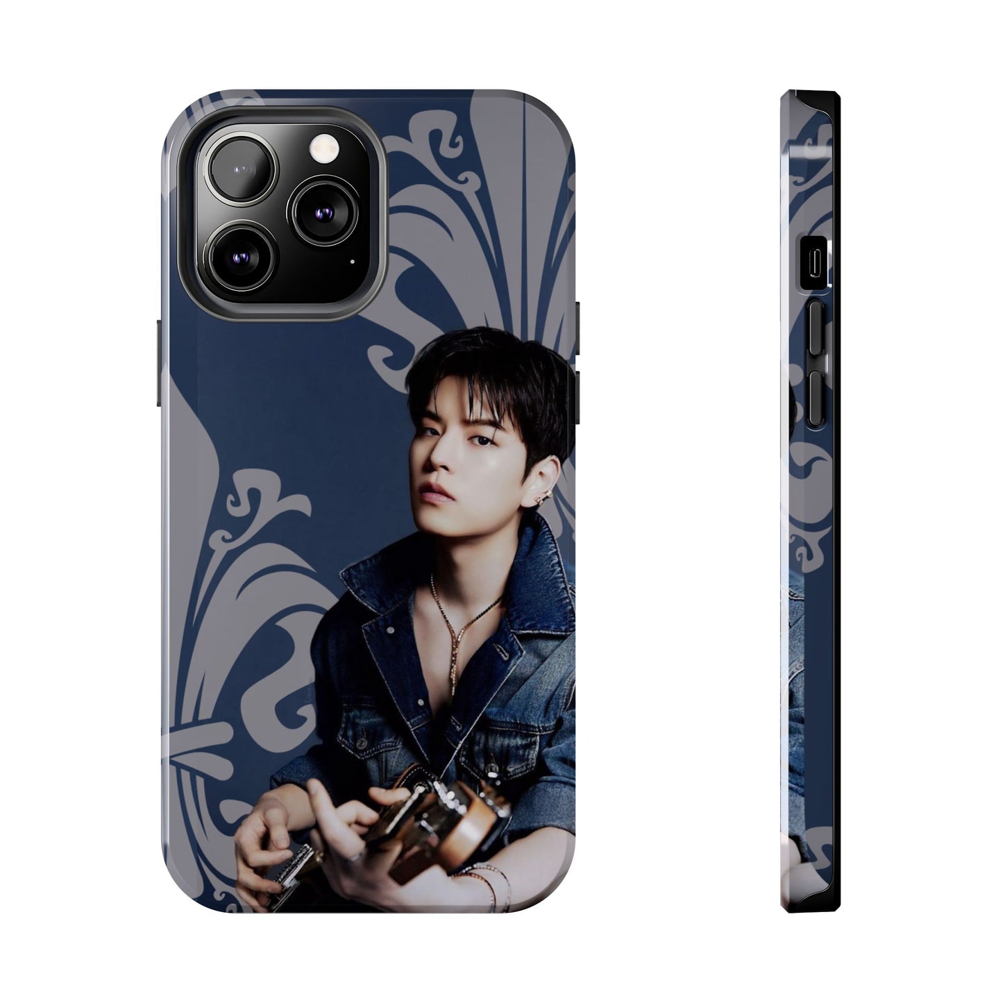 Kim Seungmin Tough Phone Case — Vintage Floral Portrait Design