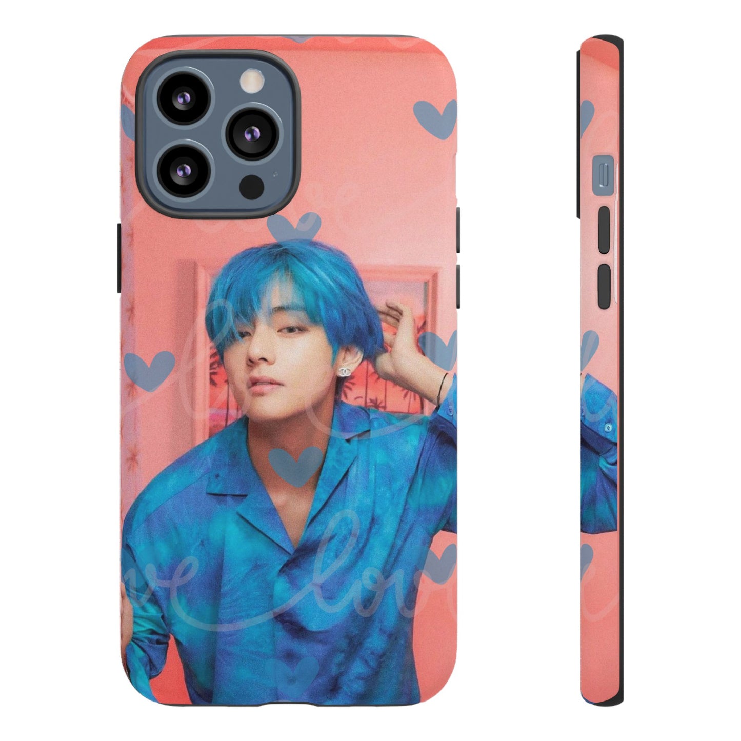 Taehyung Phone Case — Pink Heart/Love Kpop Design