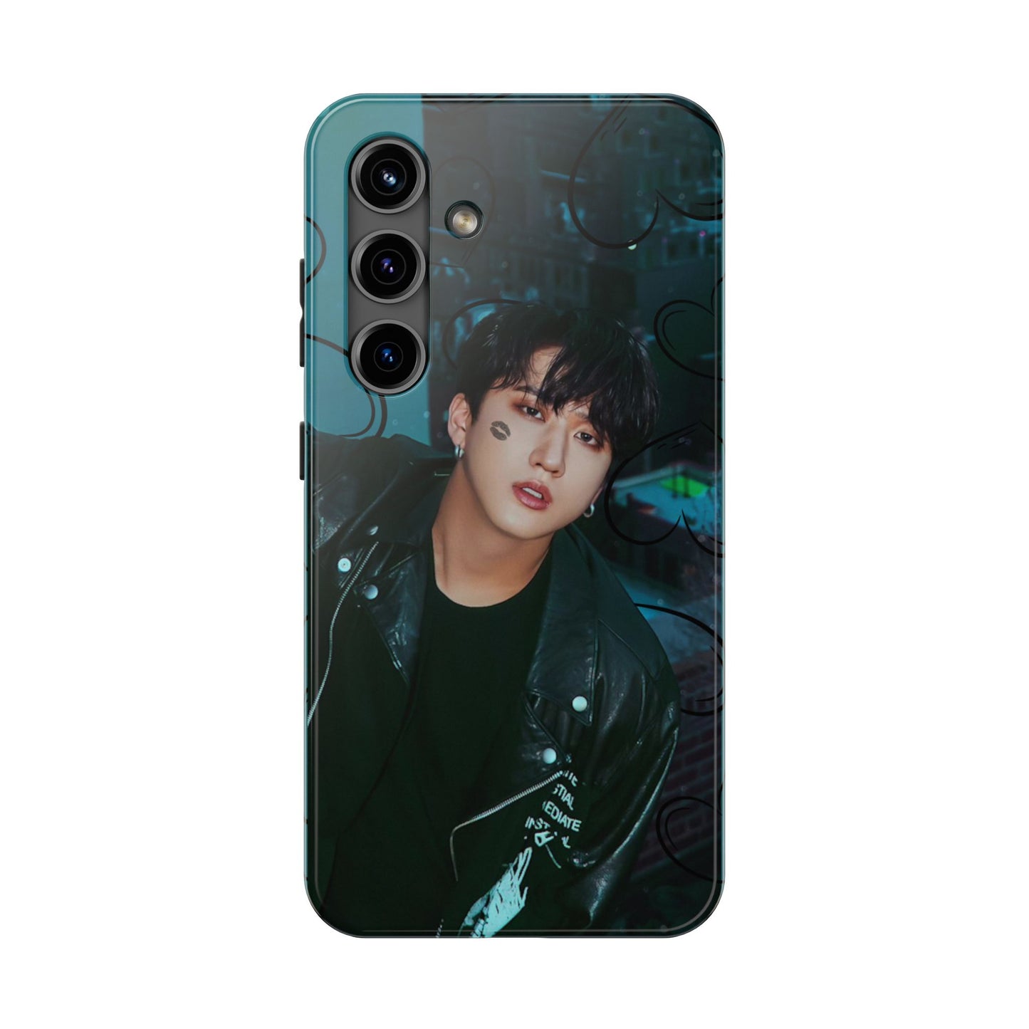 Seo Changbin Tough Phone Case — Moody Teal Portrait Design