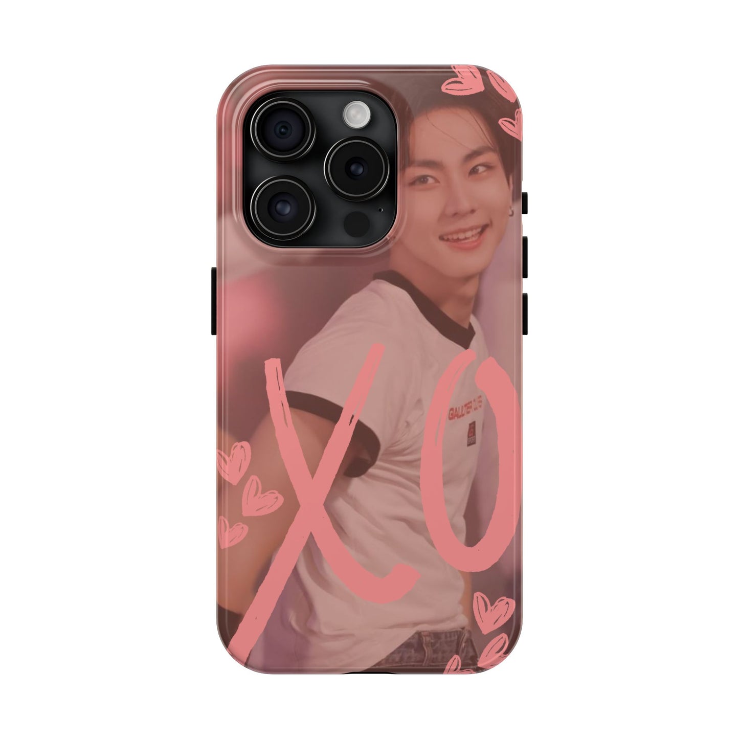 Romantic Jungwon Phone Case featuring 'XO' Design, Cute Gift for Teens, Valentine's Day, Durable Protection, Fashion Accessory, Love Themed