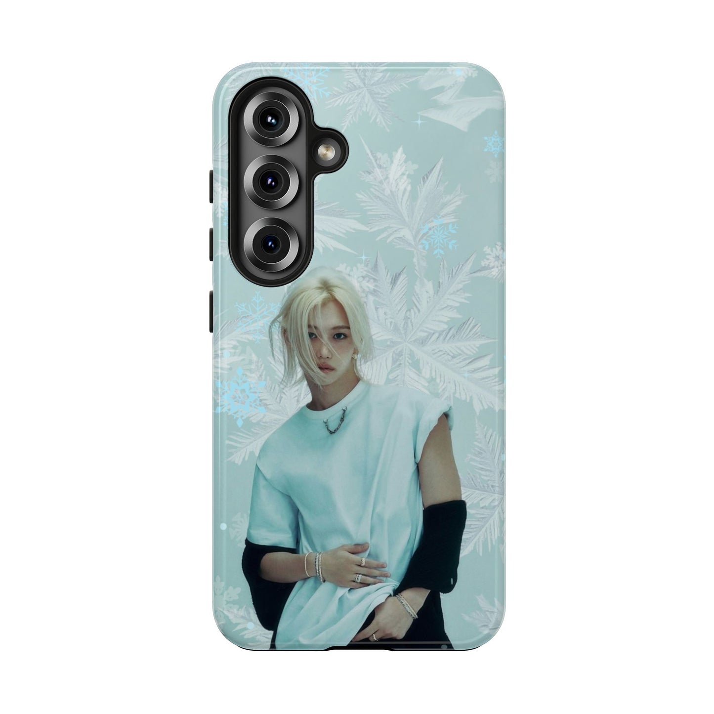 Lee Felix Tough Phone Case — Pastel K-Pop Idol Floral Armor