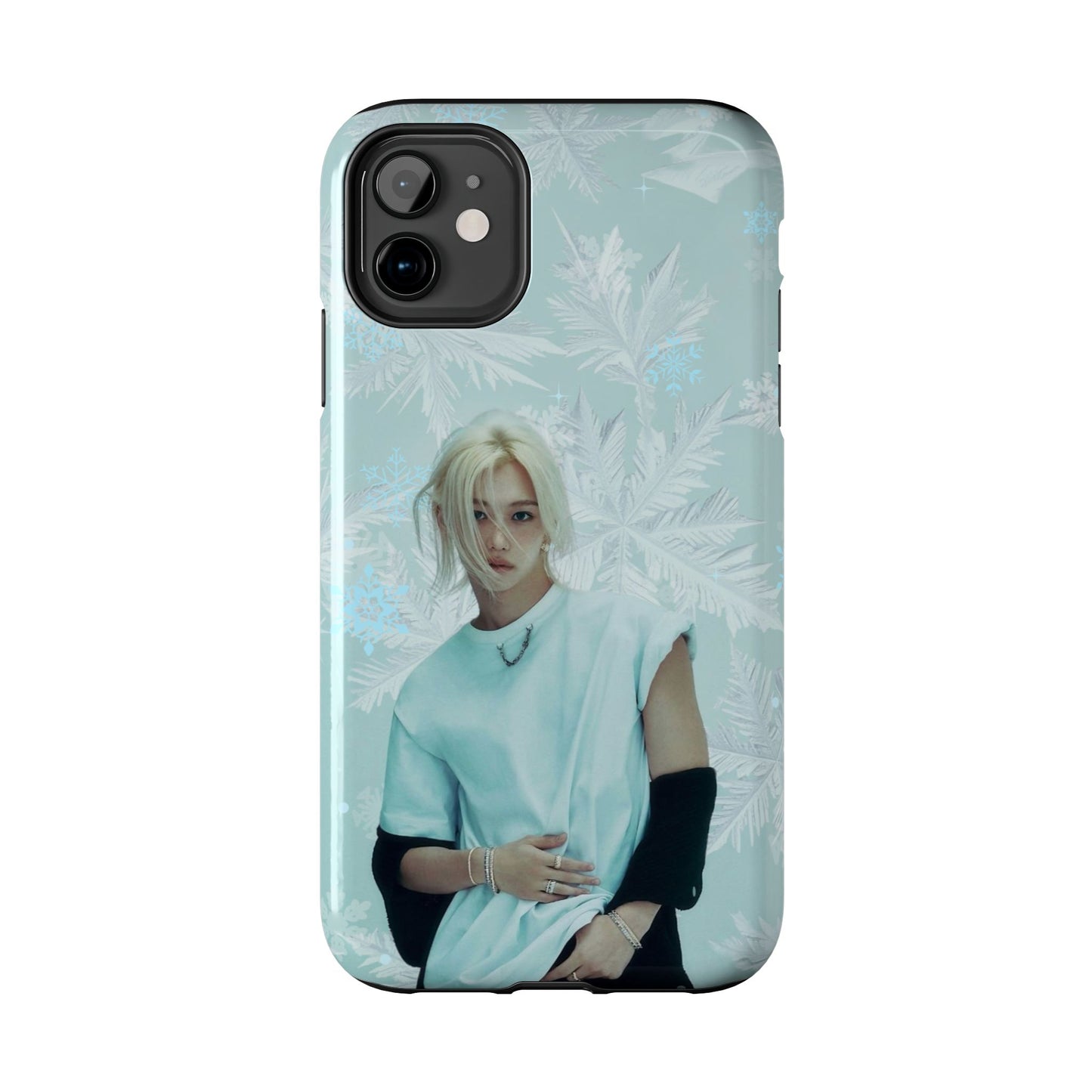 Lee Felix Tough Phone Case — Pastel K-Pop Idol Floral Armor