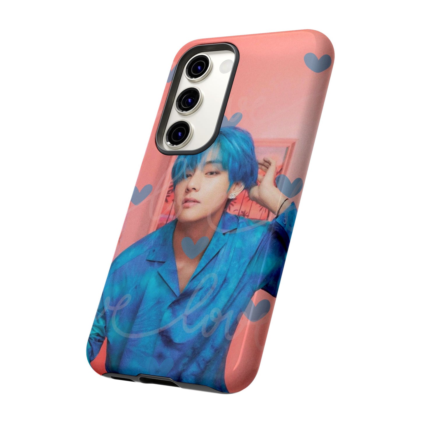 Taehyung Phone Case — Pink Heart/Love Kpop Design