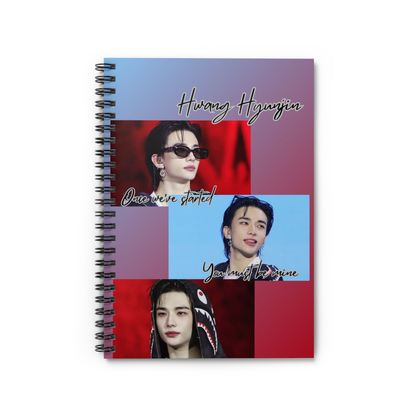 Hyunjin Spiral Notebook — K-Pop Idol Photo Collage Ruled Journal
