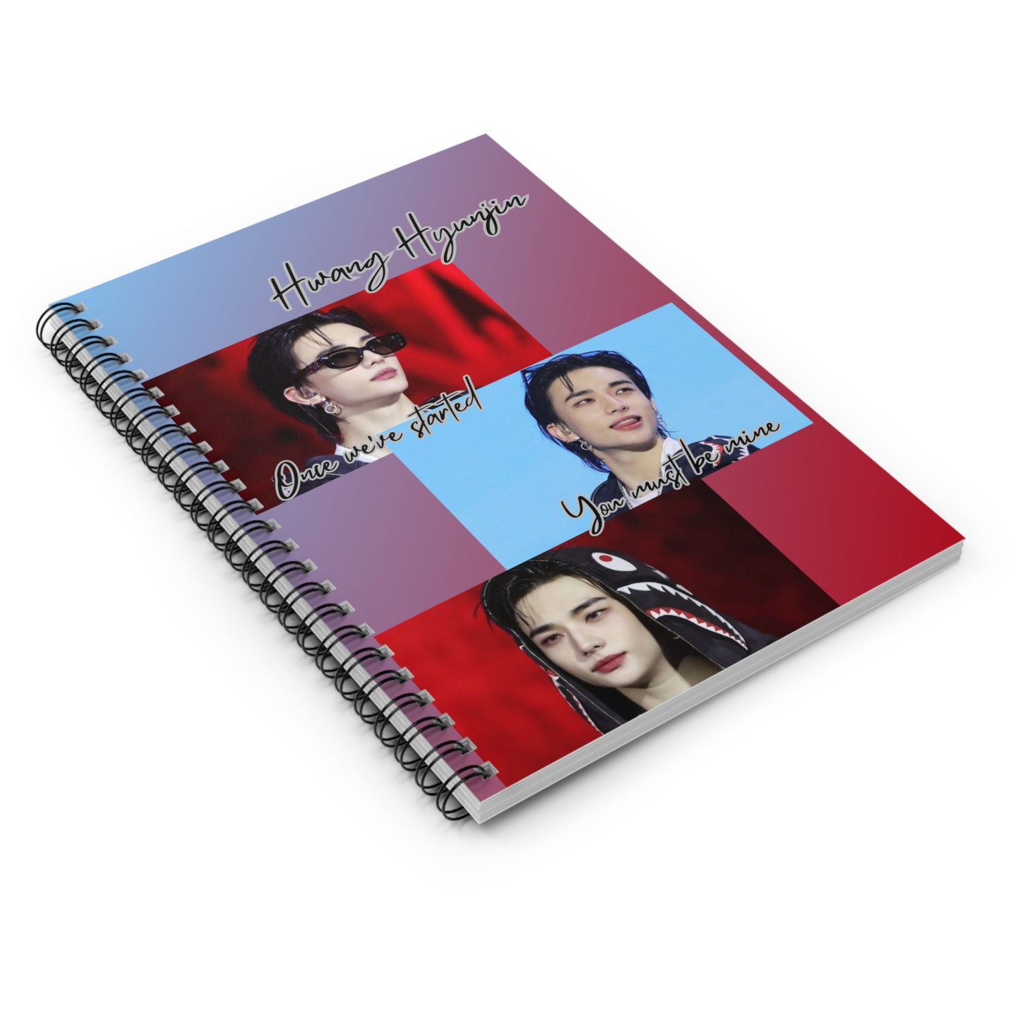 Hyunjin Spiral Notebook — K-Pop Idol Photo Collage Ruled Journal