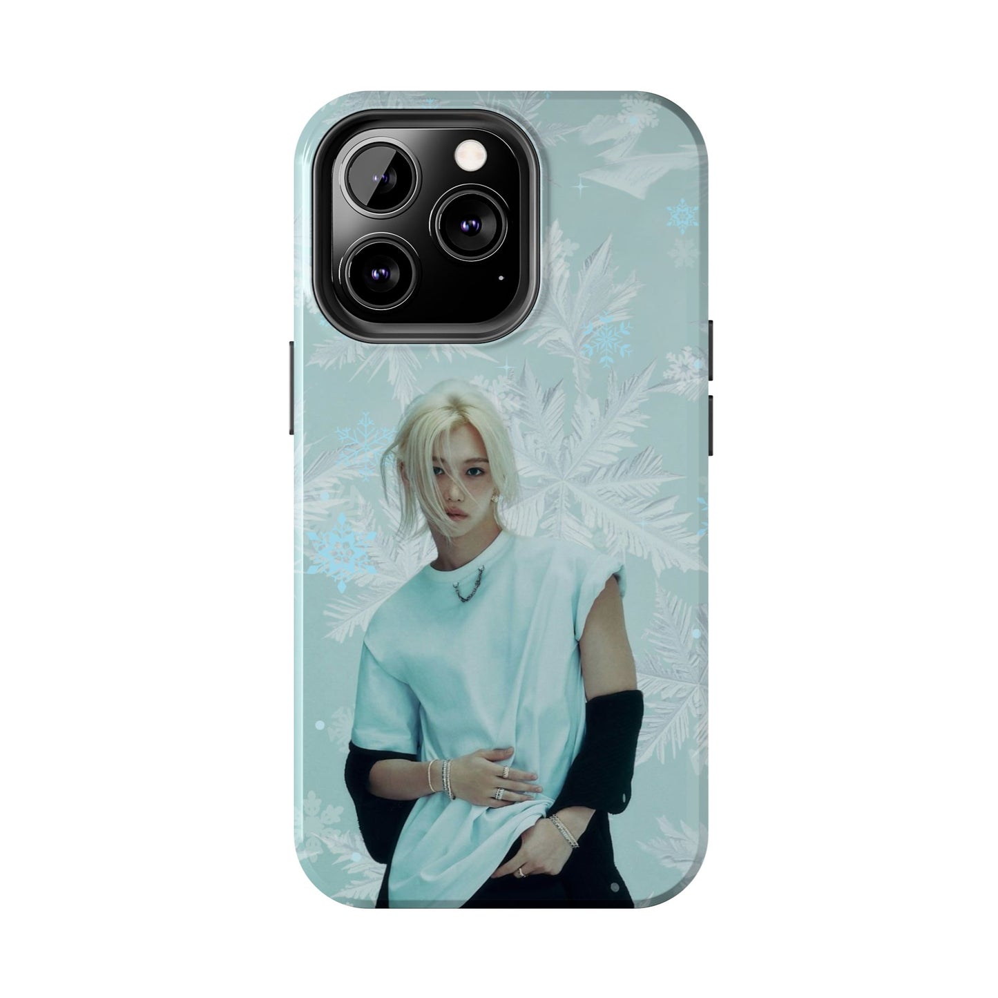 Lee Felix Tough Phone Case — Pastel K-Pop Idol Floral Armor