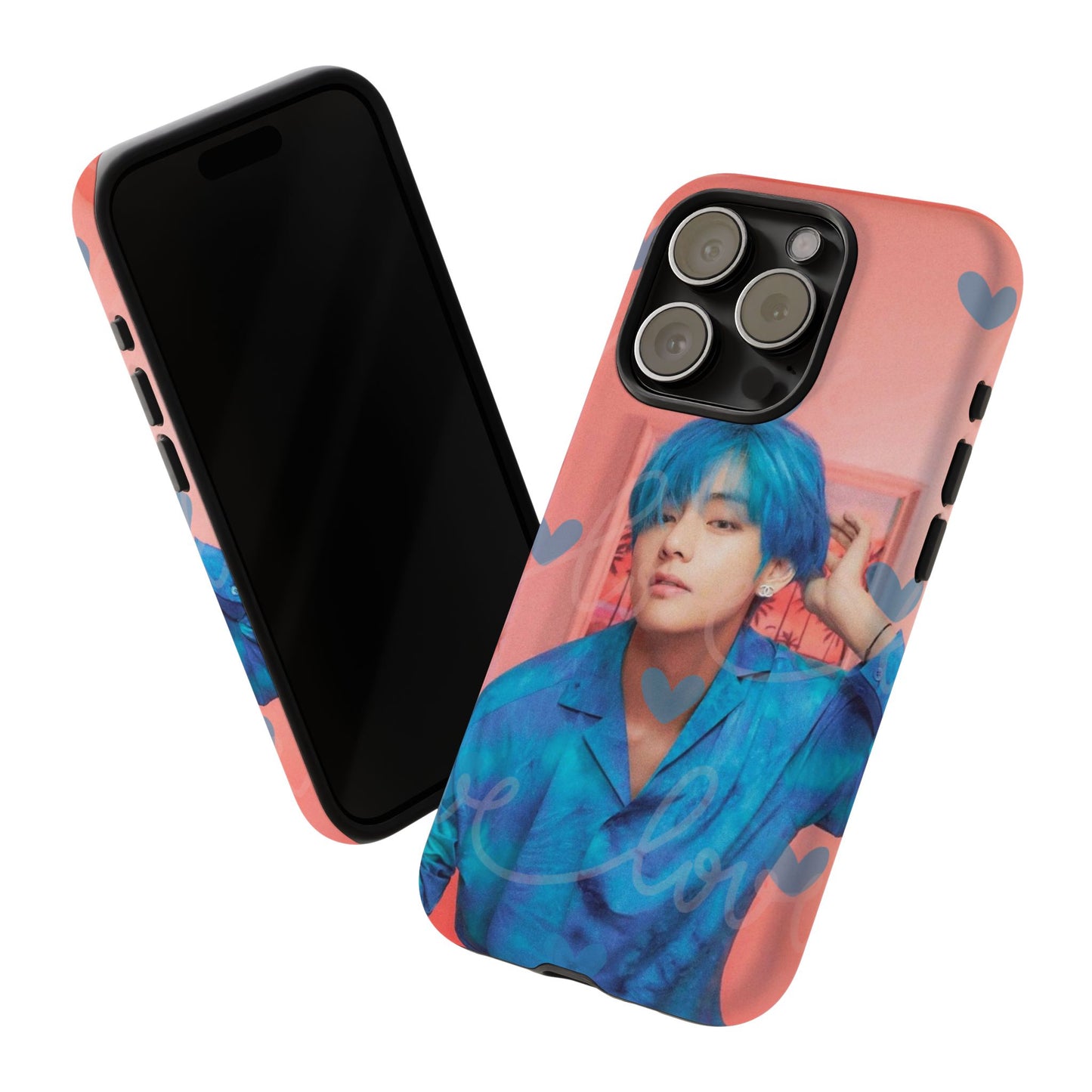 Taehyung Phone Case — Pink Heart/Love Kpop Design