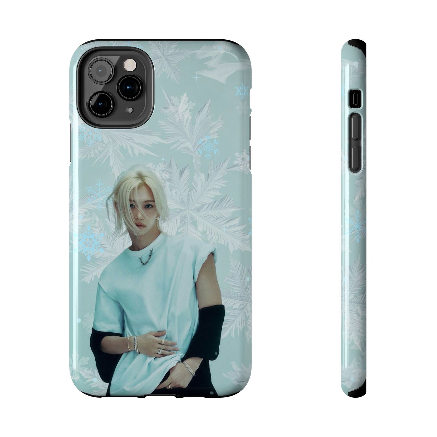 Lee Felix Tough Phone Case — Pastel K-Pop Idol Floral Armor