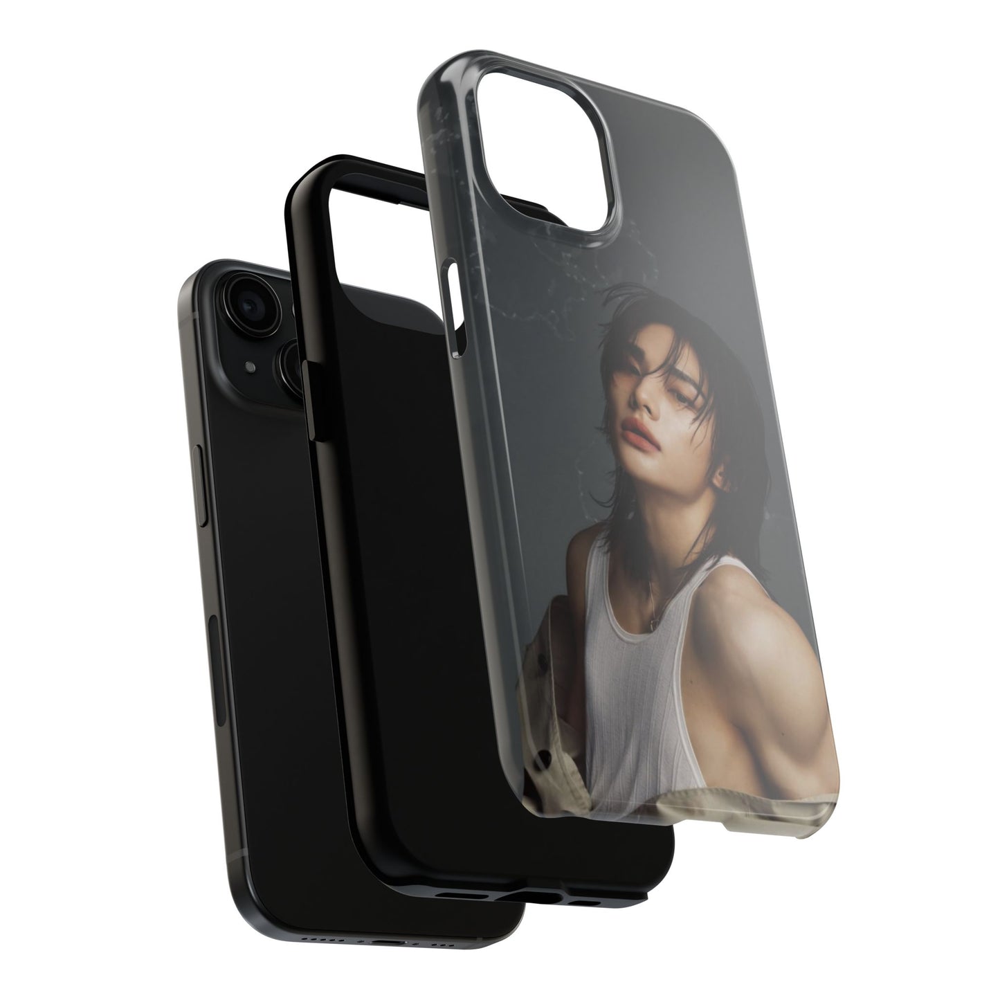 Hyunjin Tough Phone Case — Moody Portrait Slim Protective Case