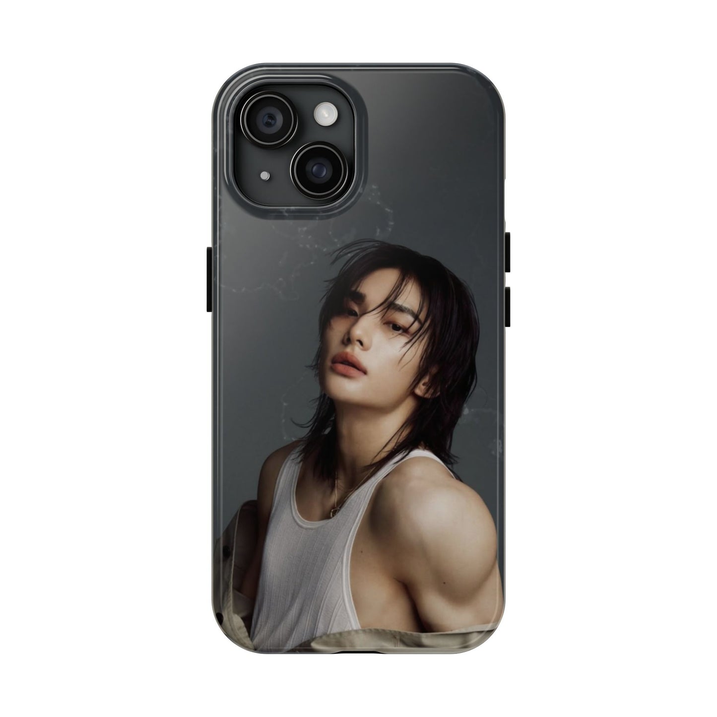 Hyunjin Tough Phone Case — Moody Portrait Slim Protective Case