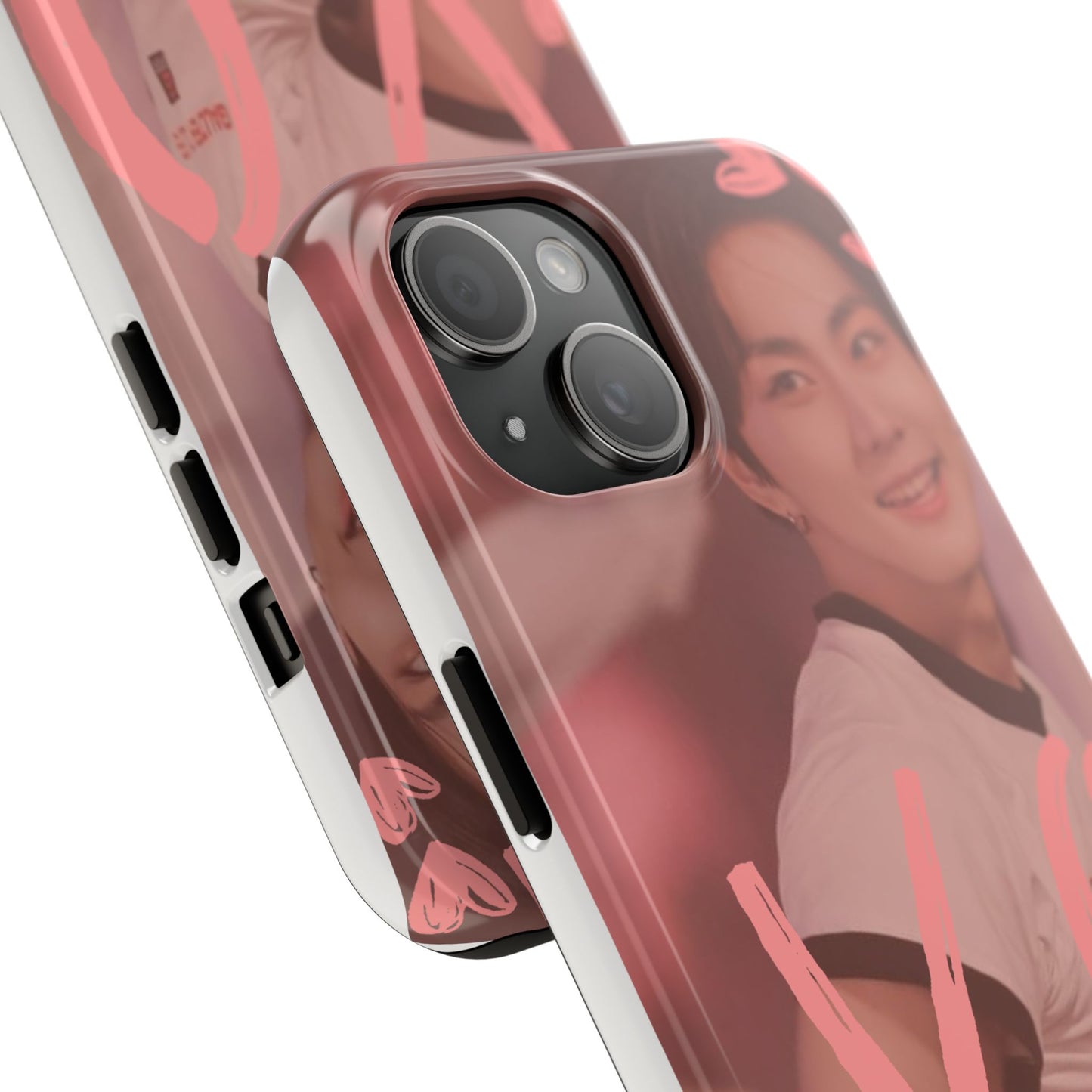 Romantic Jungwon Phone Case featuring 'XO' Design, Cute Gift for Teens, Valentine's Day, Durable Protection, Fashion Accessory, Love Themed