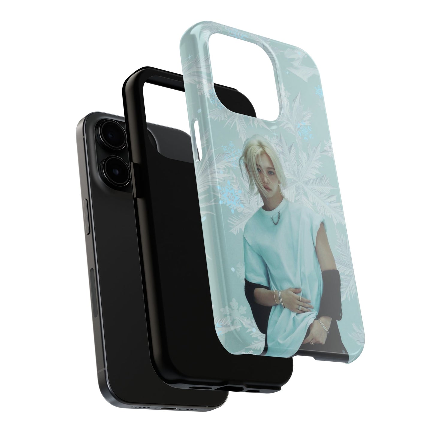 Lee Felix Tough Phone Case — Pastel K-Pop Idol Floral Armor