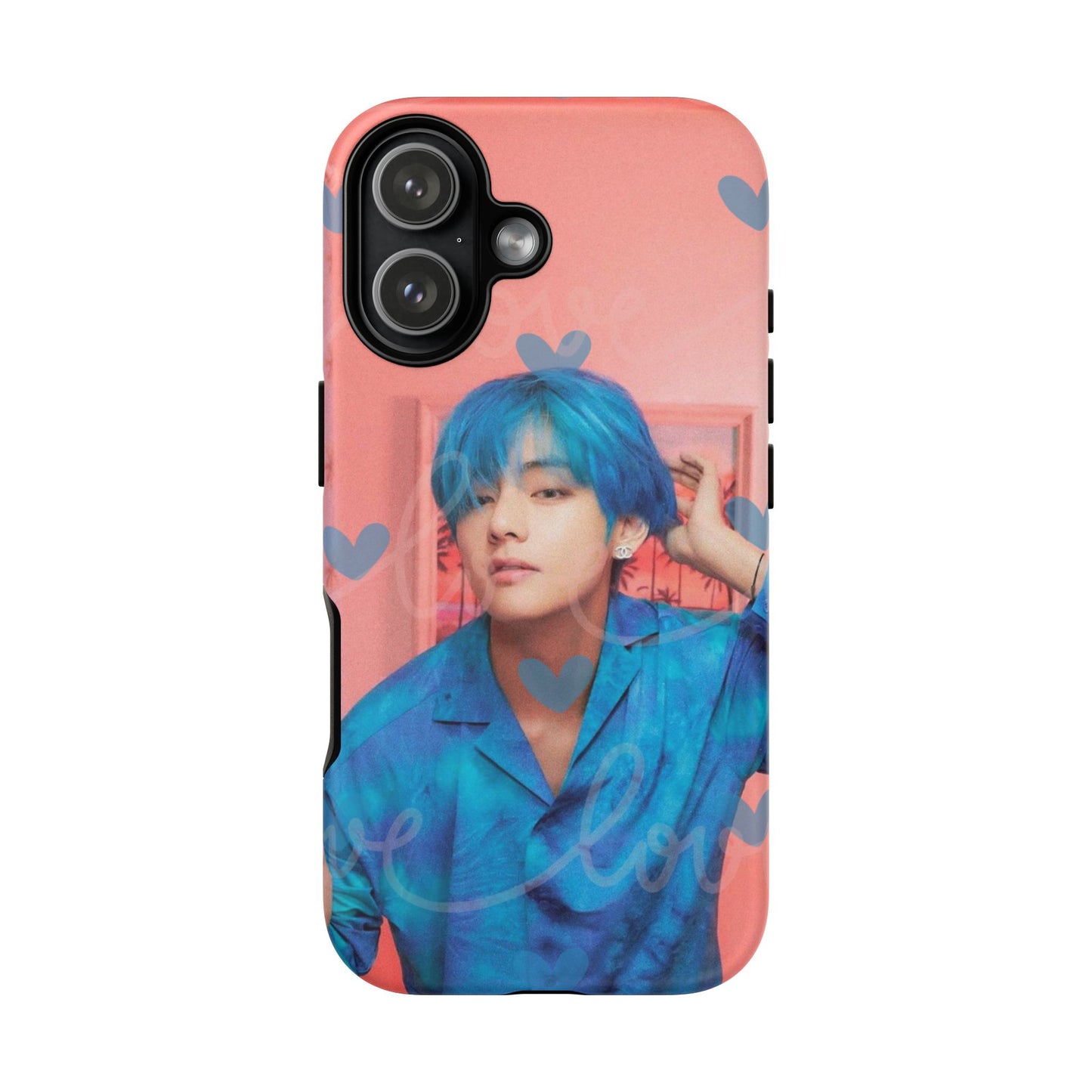 Taehyung Phone Case — Pink Heart/Love Kpop Design