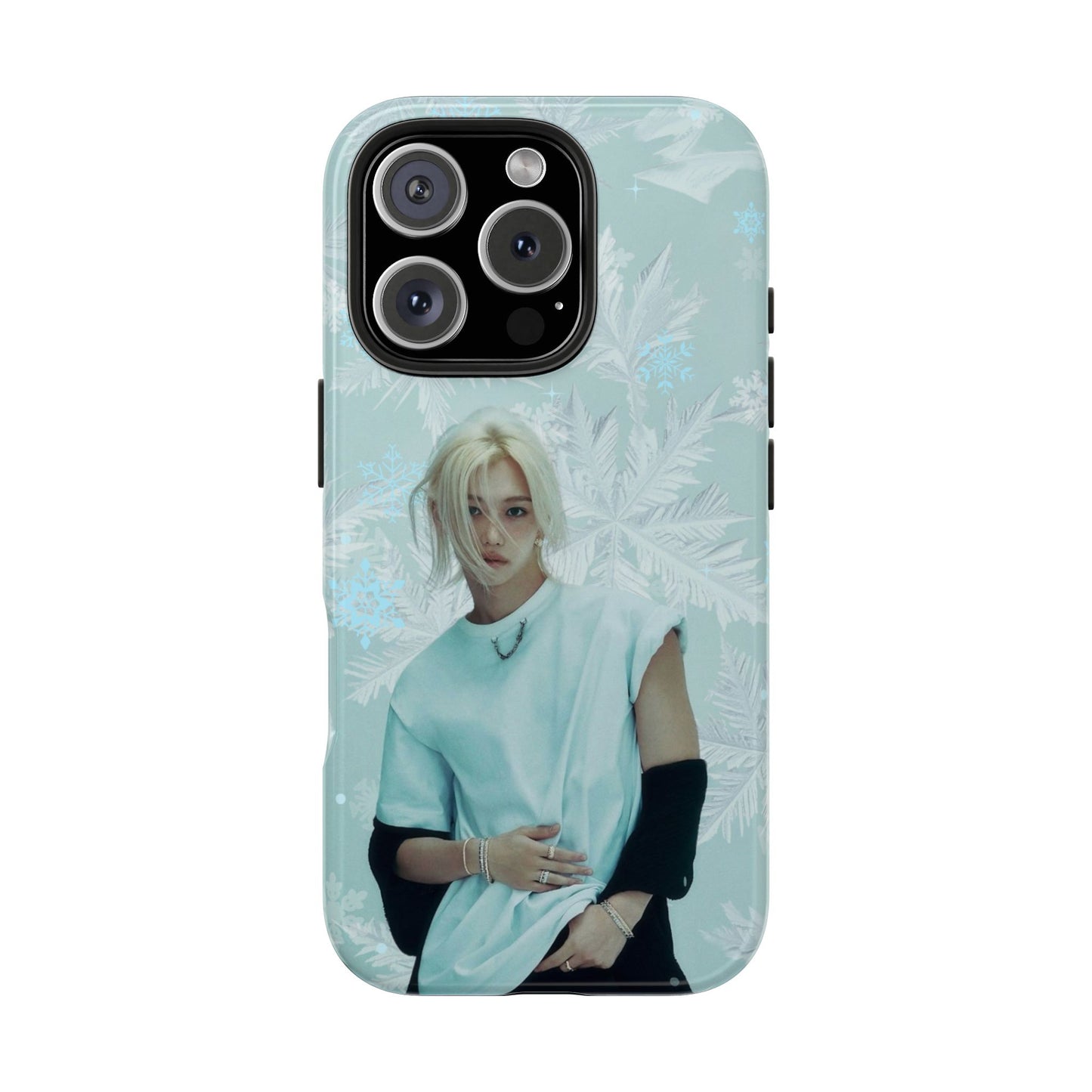 Lee Felix Tough Phone Case — Pastel K-Pop Idol Floral Armor