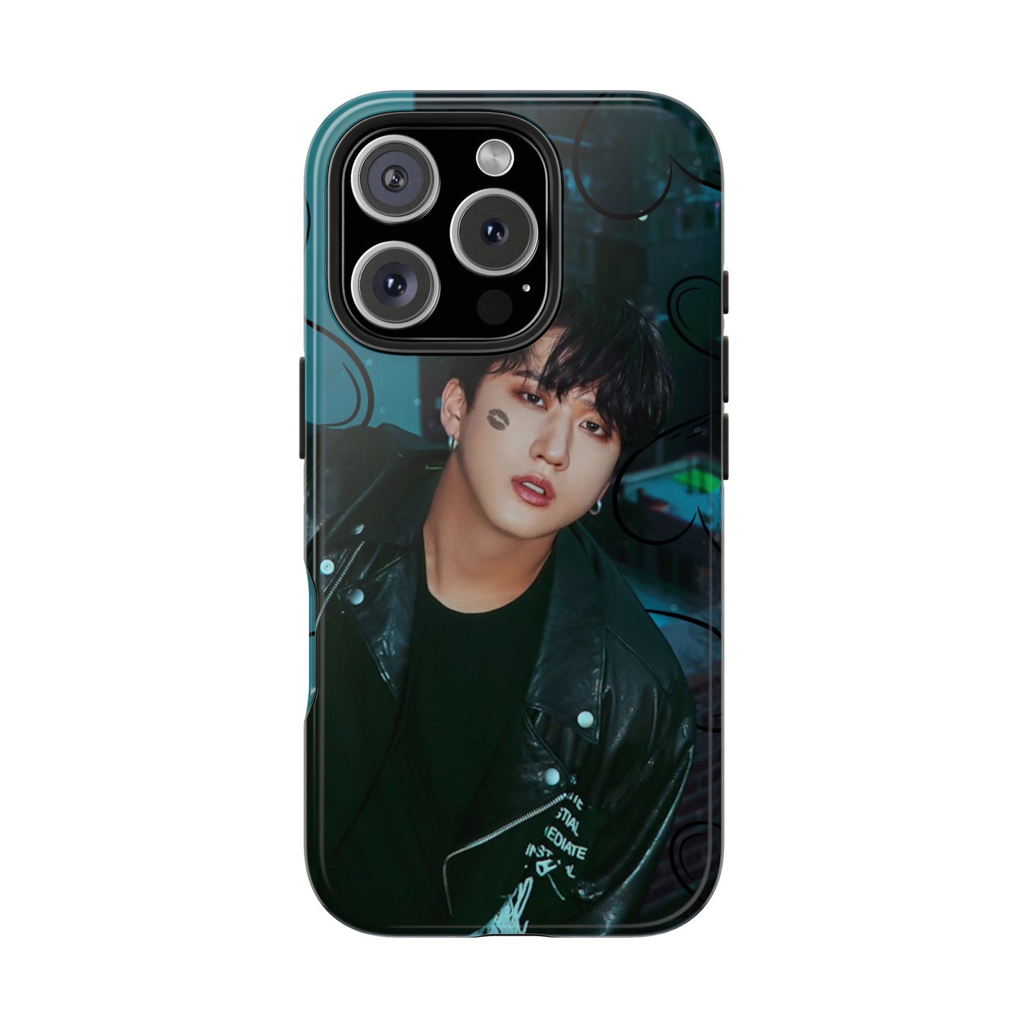 Seo Changbin Tough Phone Case — Moody Teal Portrait Design
