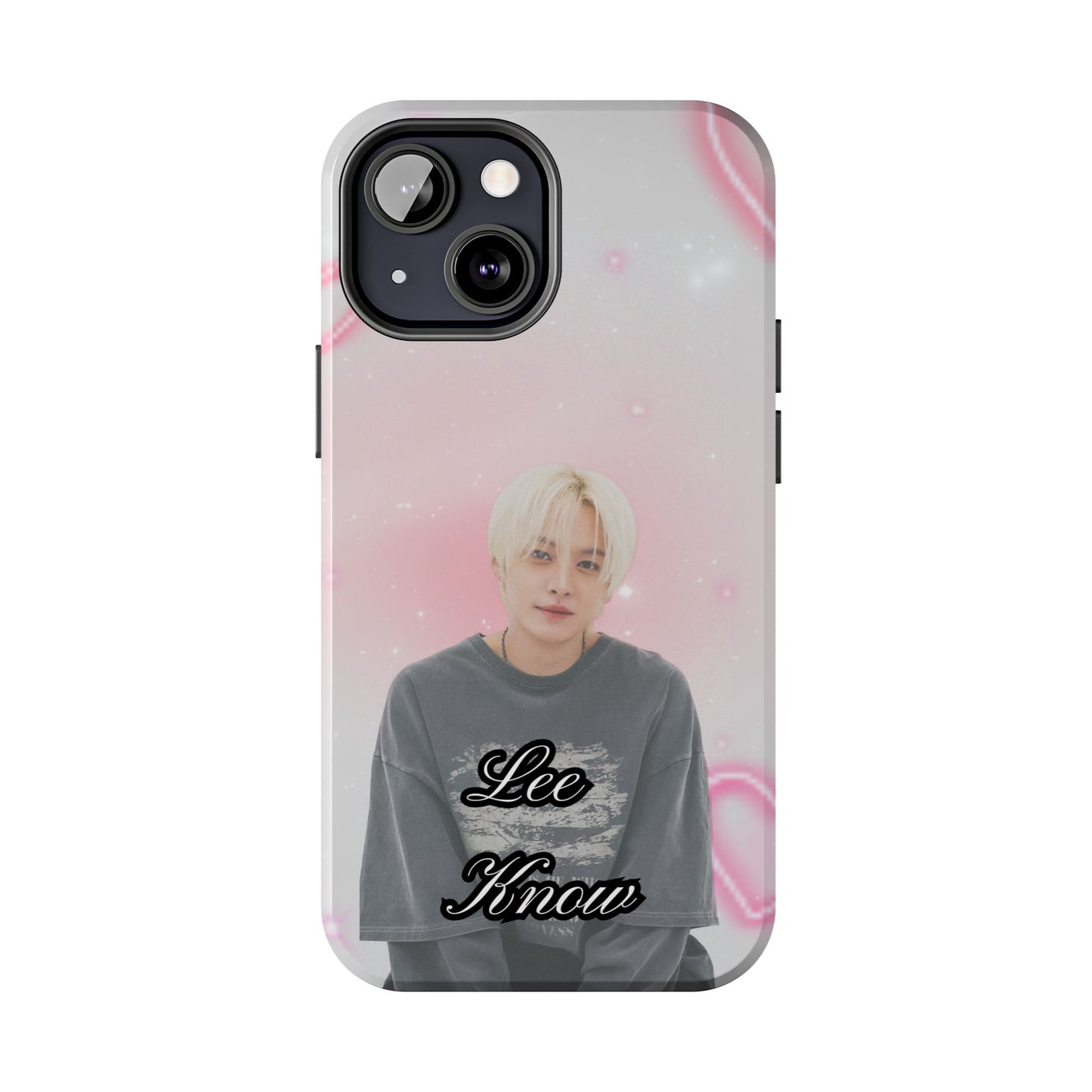 Lee Know Tough Phone Case — Pink Heart Photo Design