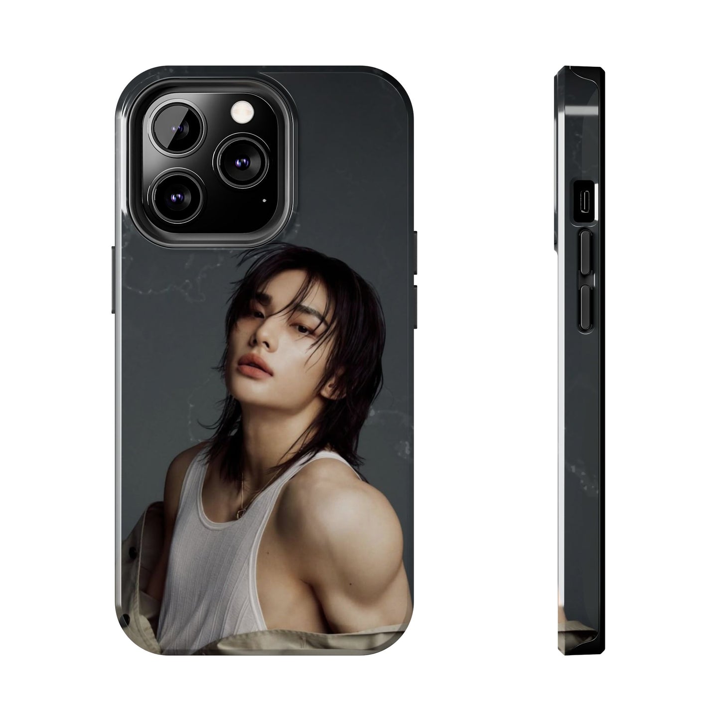 Hyunjin Tough Phone Case — Moody Portrait Slim Protective Case