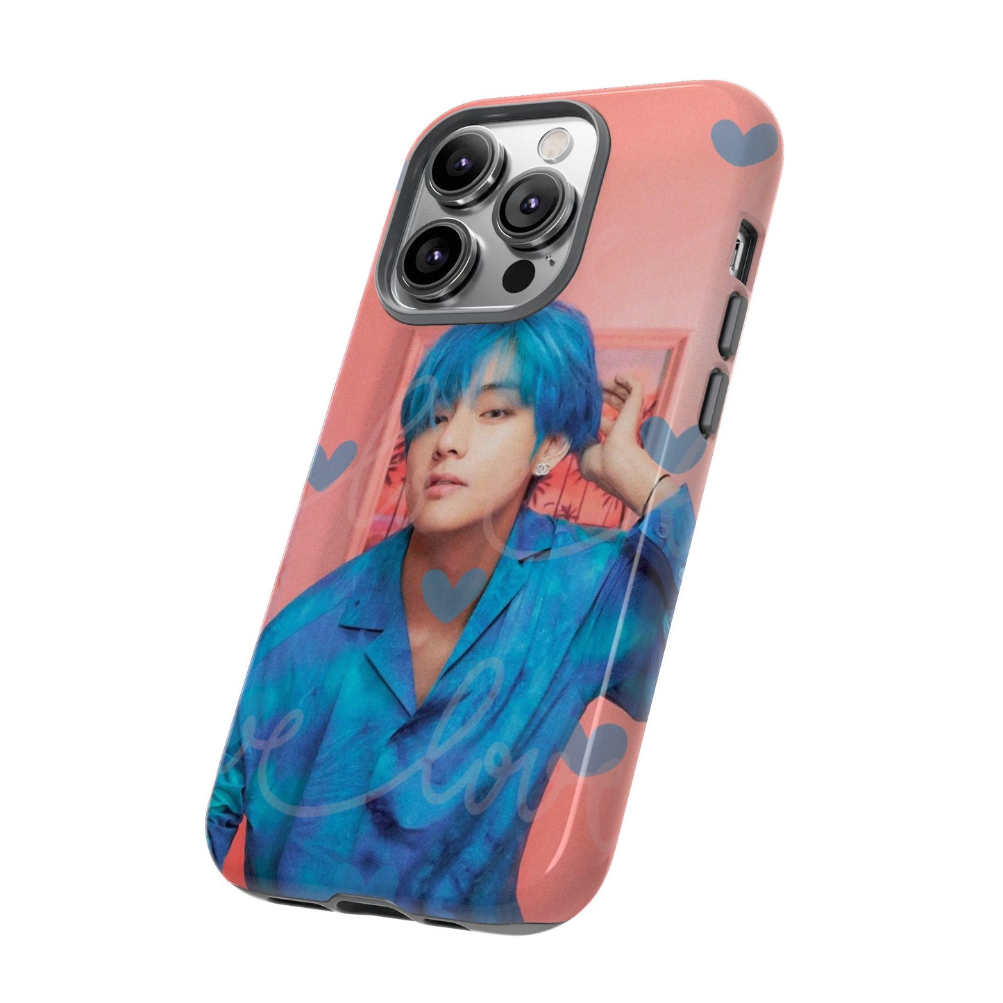 Taehyung Phone Case — Pink Heart/Love Kpop Design