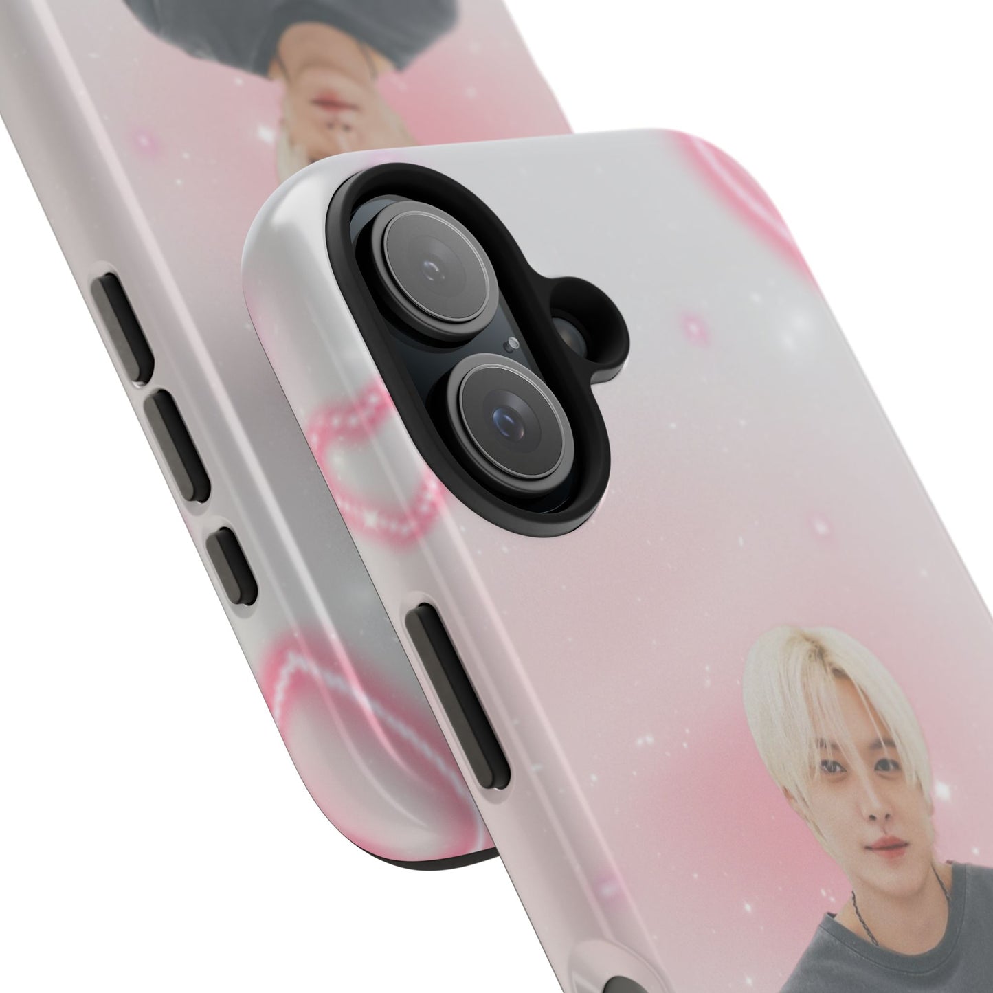 Lee Know Tough Phone Case — Pink Heart Photo Design