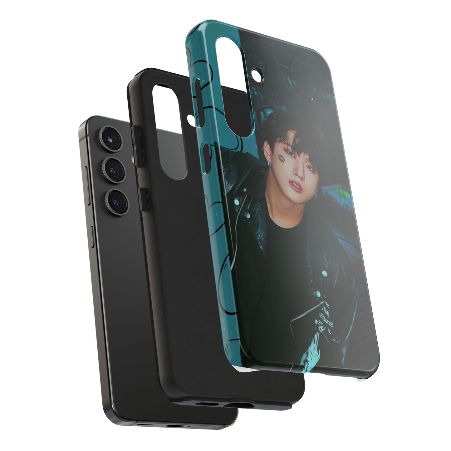 Seo Changbin Tough Phone Case — Moody Teal Portrait Design