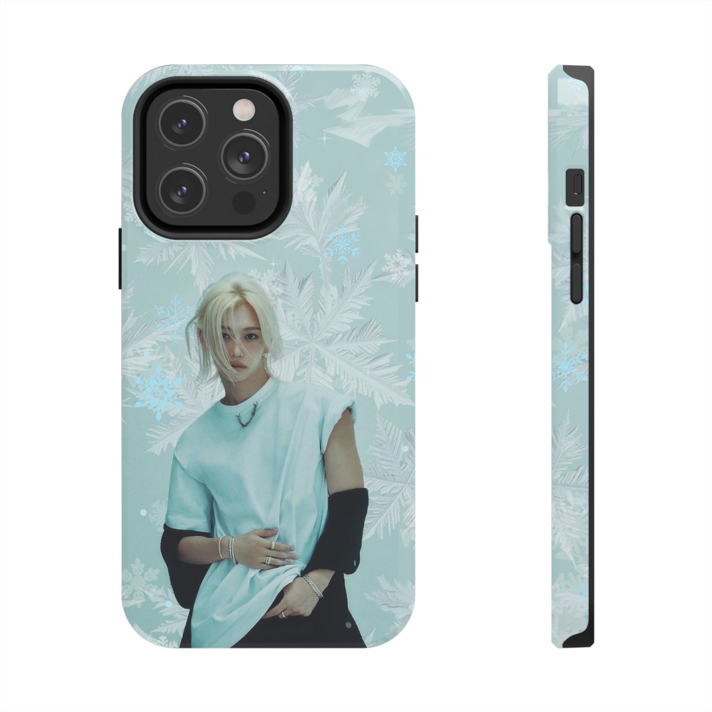 Lee Felix Tough Phone Case — Pastel K-Pop Idol Floral Armor