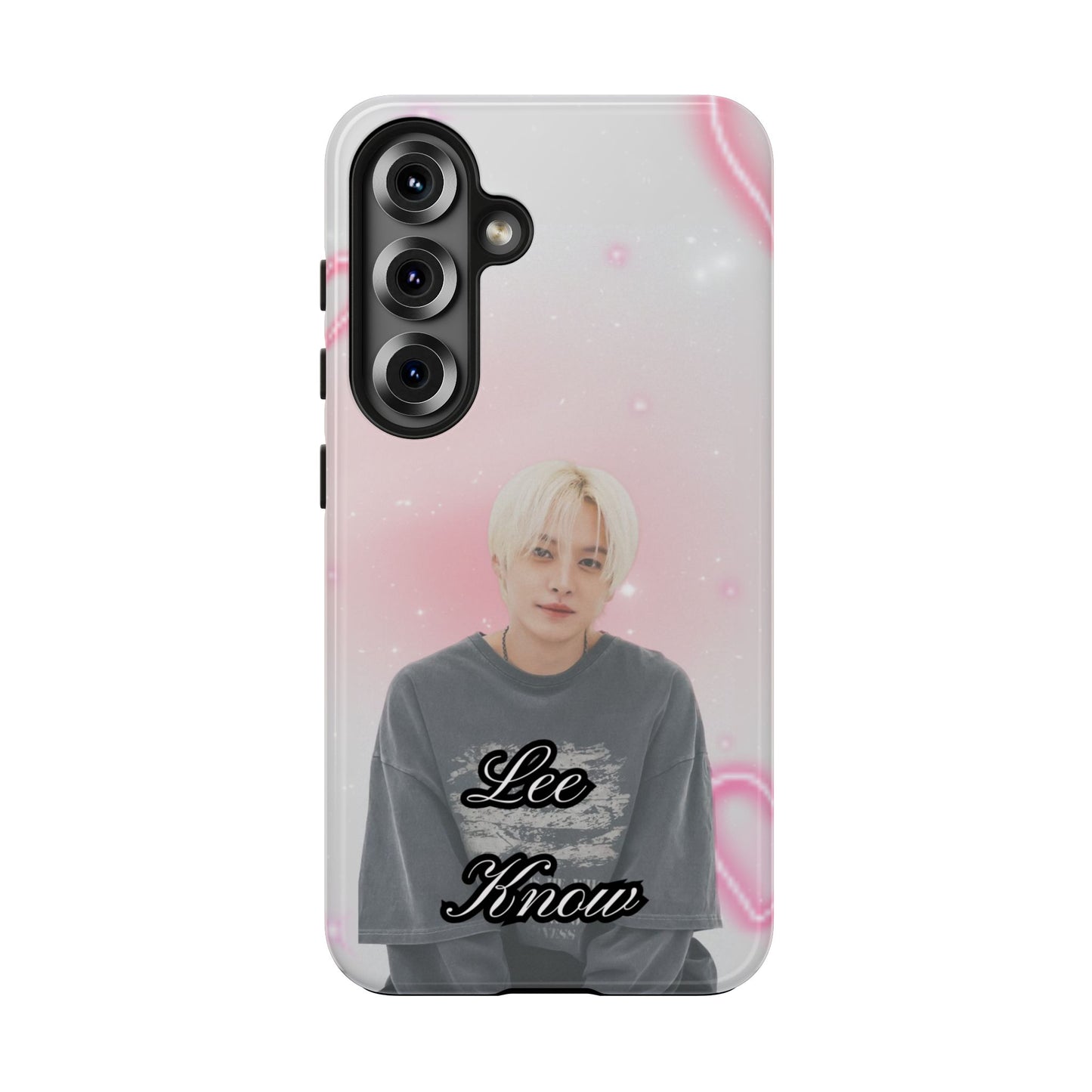 Lee Know Tough Phone Case — Pink Heart Photo Design