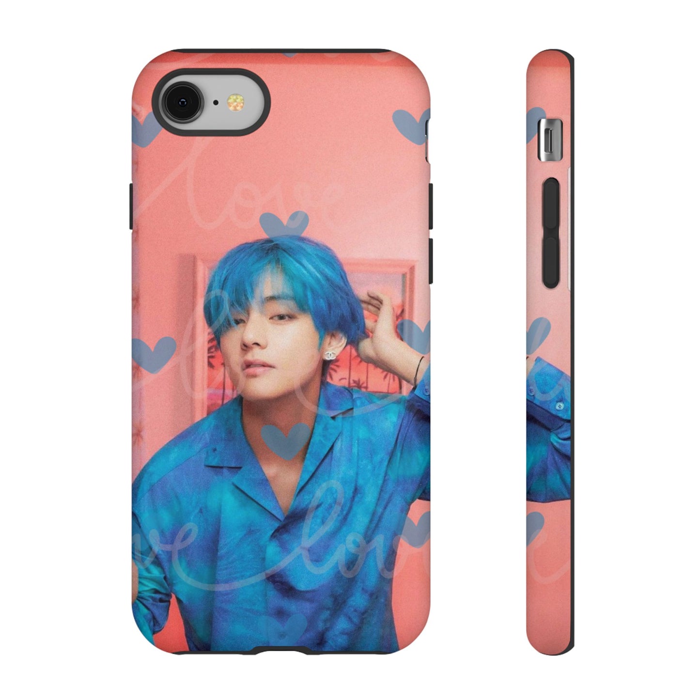 Taehyung Phone Case — Pink Heart/Love Kpop Design