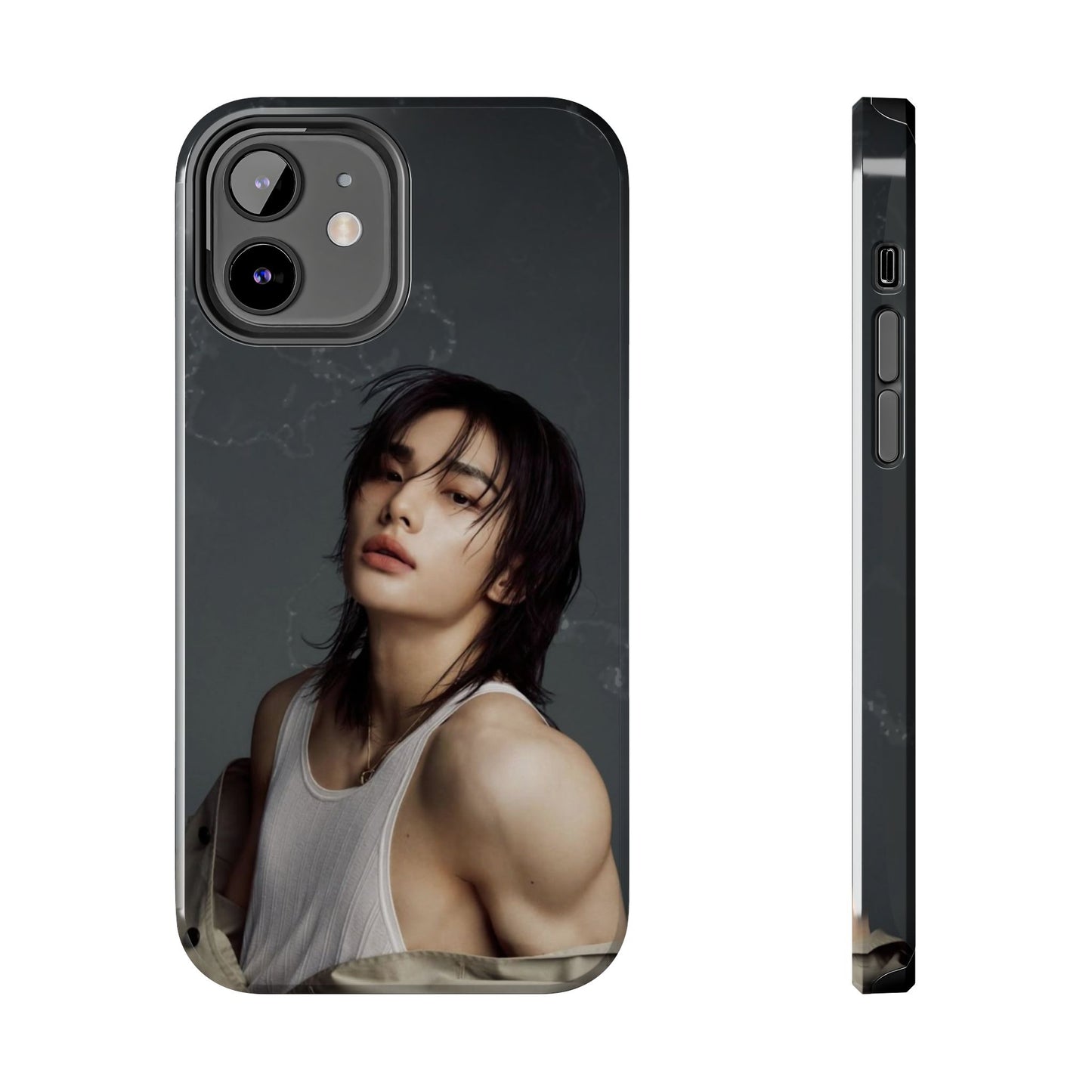 Hyunjin Tough Phone Case — Moody Portrait Slim Protective Case