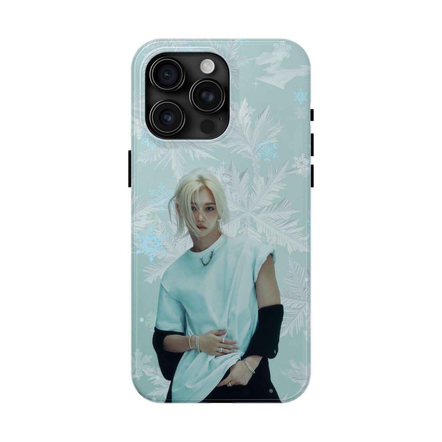 Lee Felix Tough Phone Case — Pastel K-Pop Idol Floral Armor