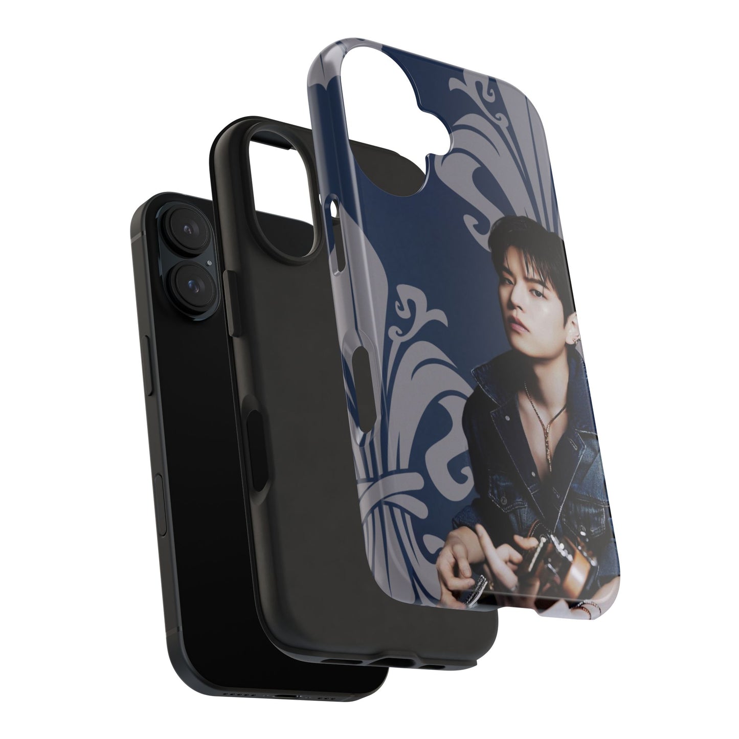 Kim Seungmin Tough Phone Case — Vintage Floral Portrait Design