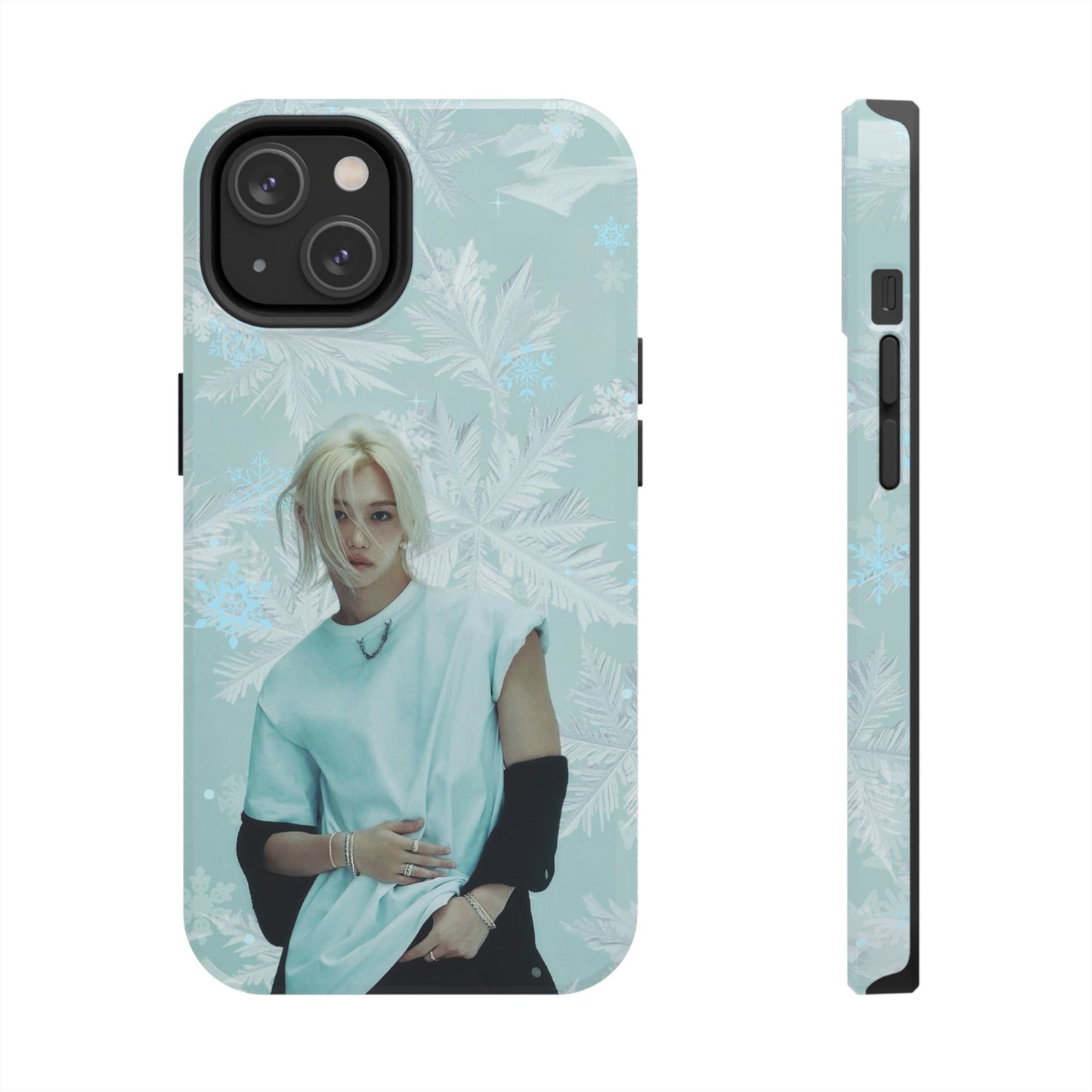 Lee Felix Tough Phone Case — Pastel K-Pop Idol Floral Armor